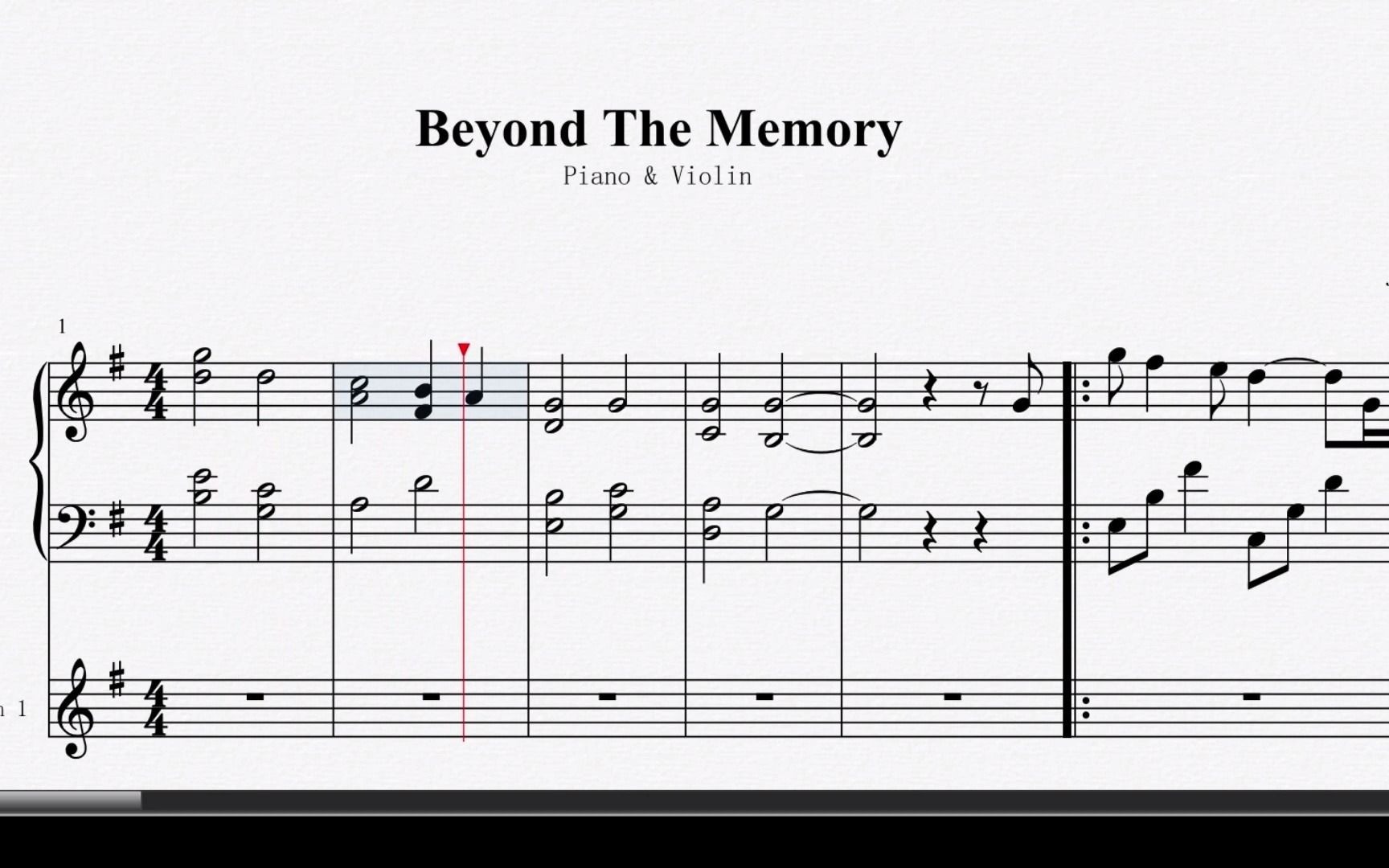 [图]【钢琴＆小提琴合谱】 演奏版！《beyond the memory》-July