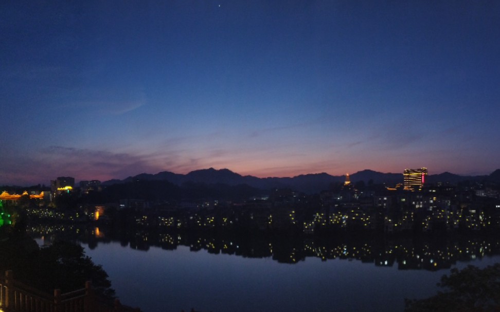 [图]壮美广西，侗听三江。柳州三江侗族自治县傍晚夜景