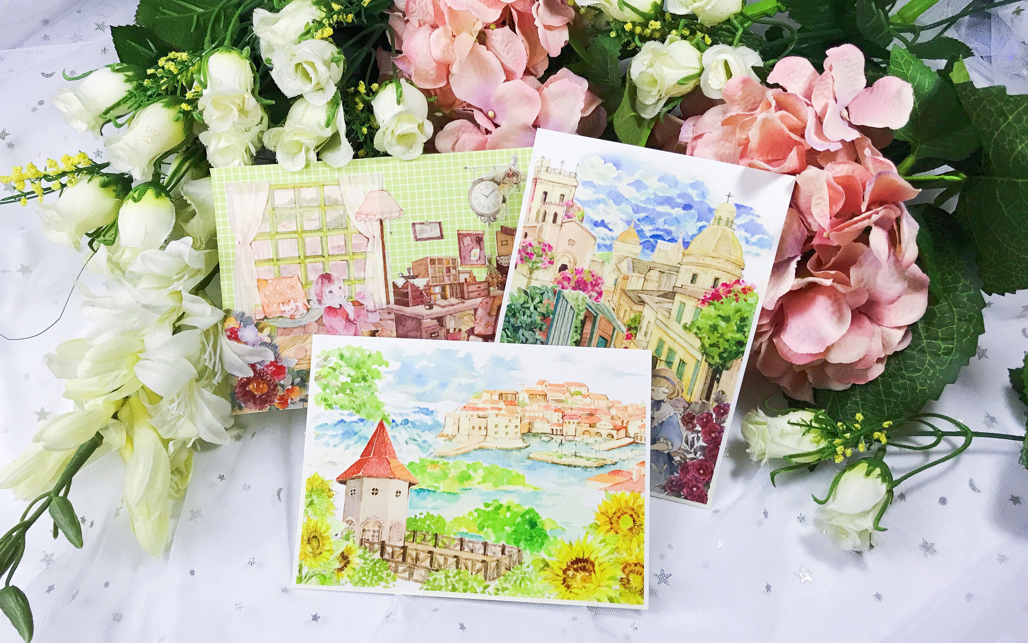 手帐拼贴造景vol7夏鹿原创新品打样试用欧式海岛风情小镇街景西西里岛