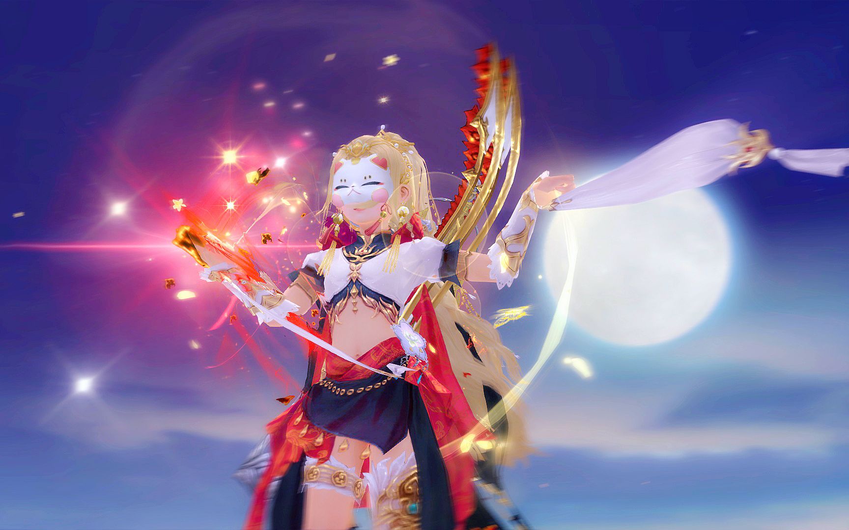 剑3 中元节祭祀面具【鬼域·扶桑】狐狸面具 特效展示 超配喵萝!