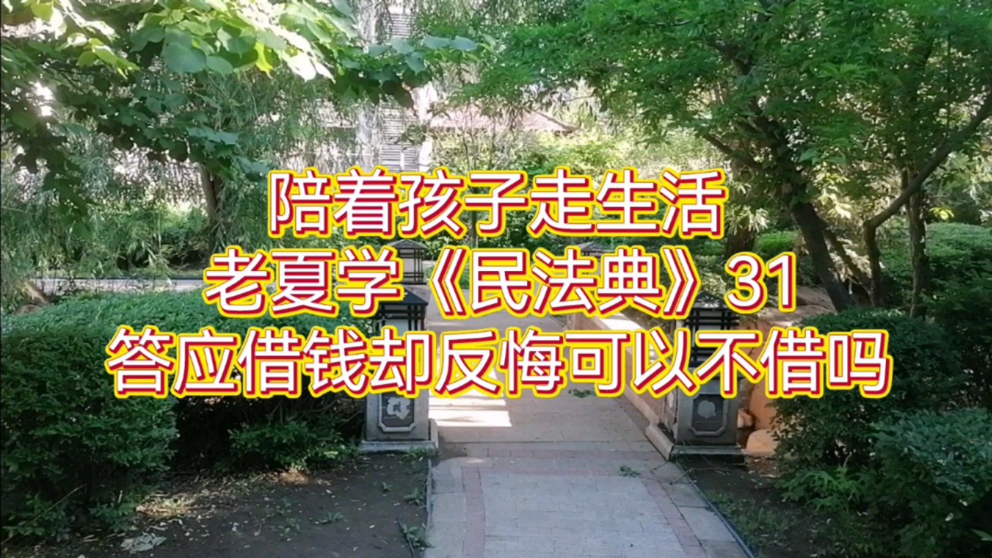 老夏学民法典31答应借钱可以反悔吗? (原创)哔哩哔哩bilibili