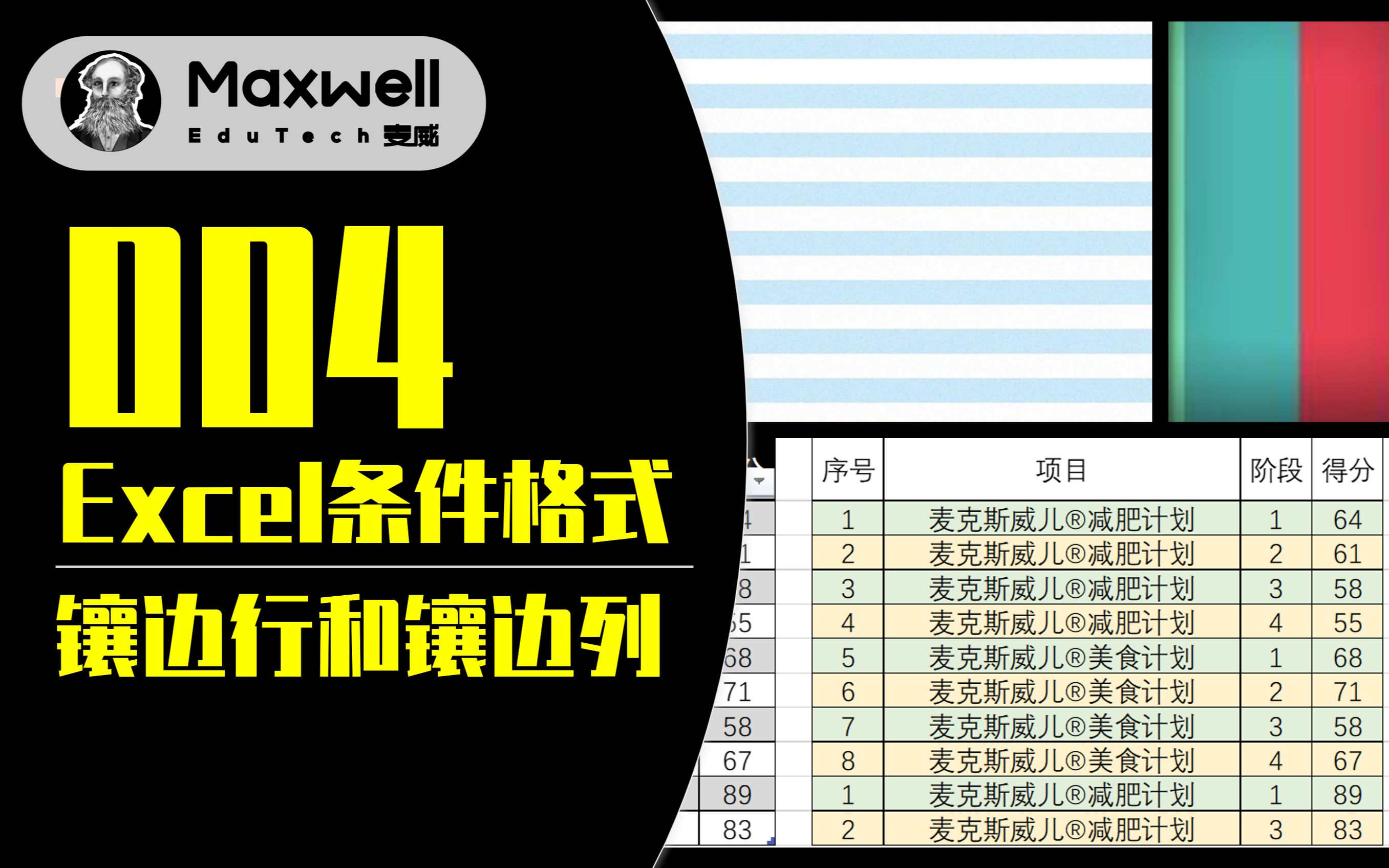 Excel条件格式 | 004 镶边行哔哩哔哩bilibili
