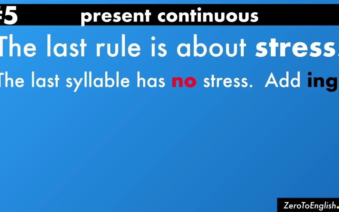 [图]Present Continuous Tense, Lesson 3 👏 现在进行时 第3课 👏 Spelling Rules 👏 拼写规则 👏 自学英