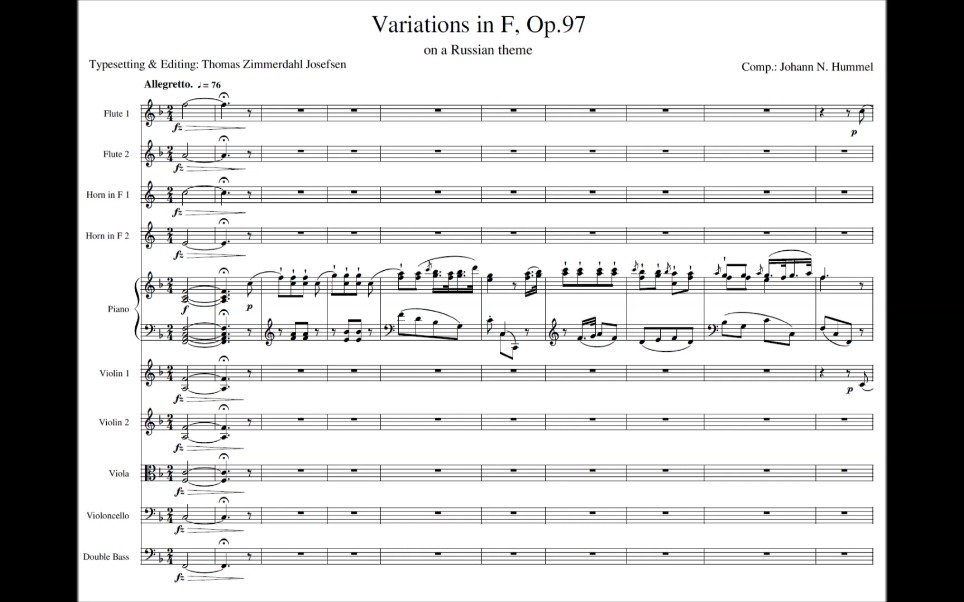[图]【钢琴与管弦乐队】胡梅尔－俄国歌谣变奏曲 Op.97