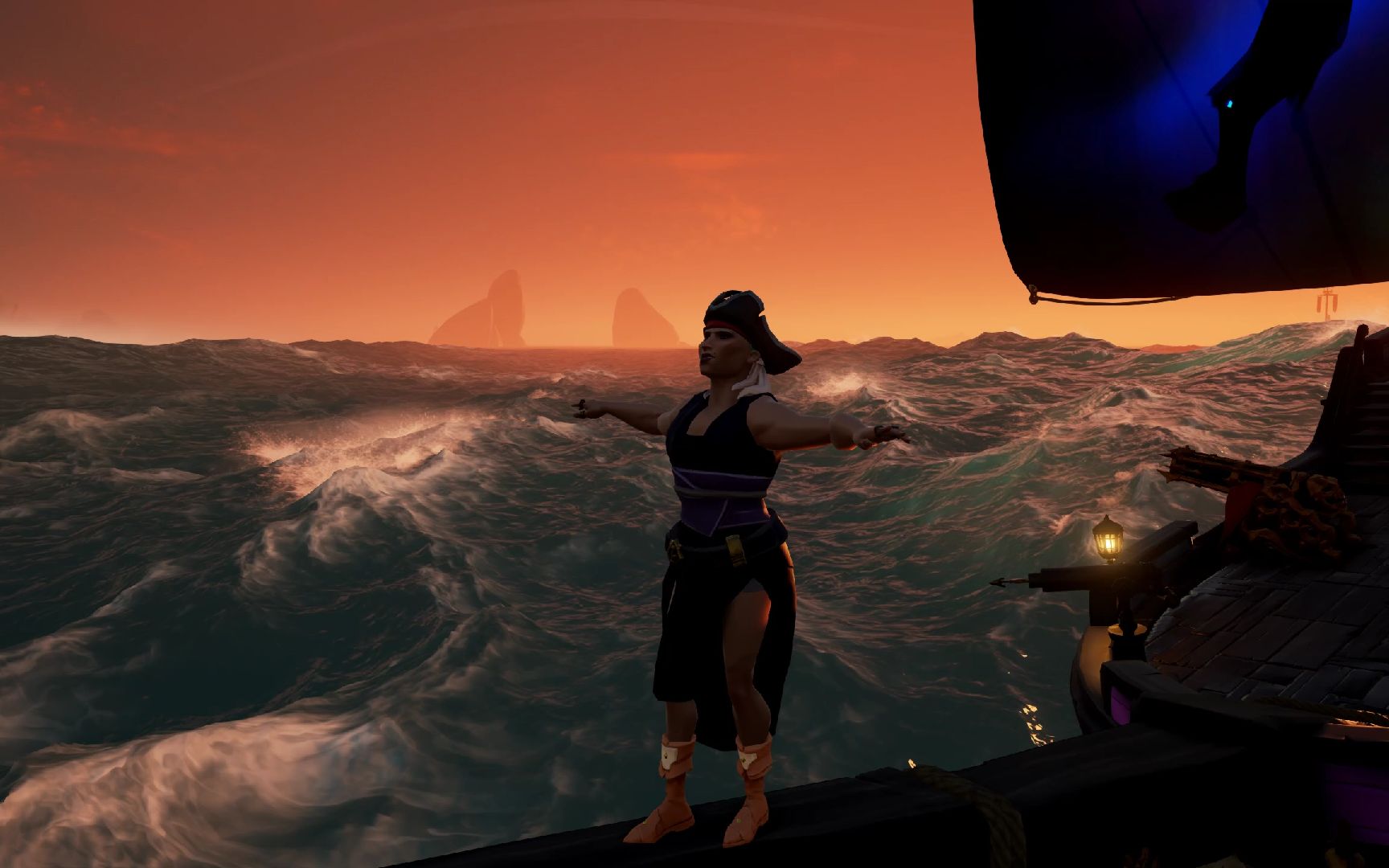 [图]"Jack, I changed my mind." [Sea of Thieves]4K Ultrawide Sunset Rose Flying scene