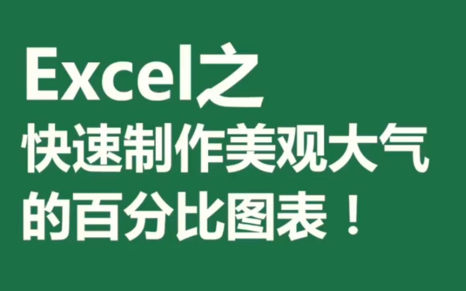 Excel之快速制作美观大气的百分比图表哔哩哔哩bilibili