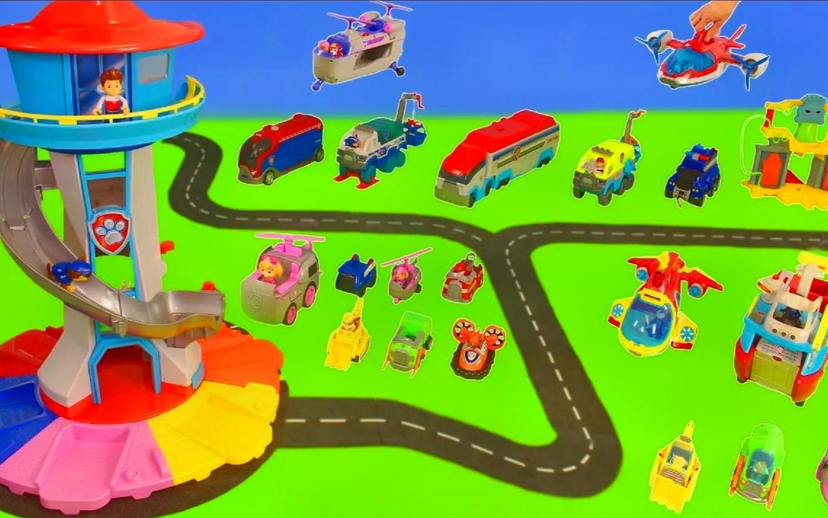 儿童萌宝乐园:玩具车,卡车和汽车,带赖德蔡斯和马歇尔儿童游戏