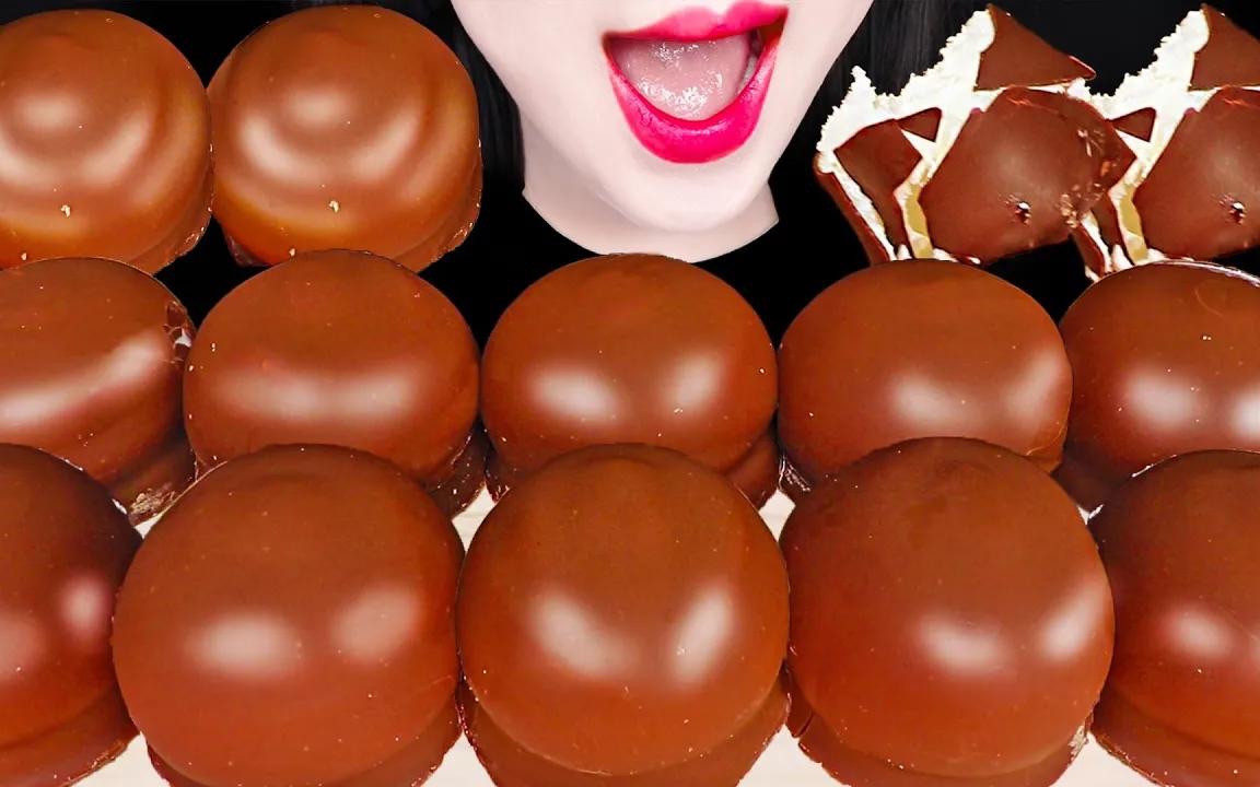 【jane】吃播助眠 巧克力棉花糖特辑-芋圆花花香-吃播-哔哩哔哩视频