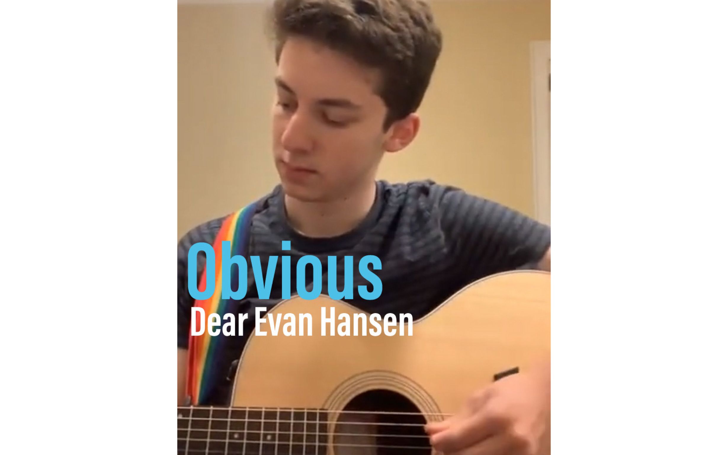 [图]【部分双语】《Obvious》Andrew Barth Feldman 直播片段 吉他弹唱 | Dear Evan Hansen 致埃文汉森