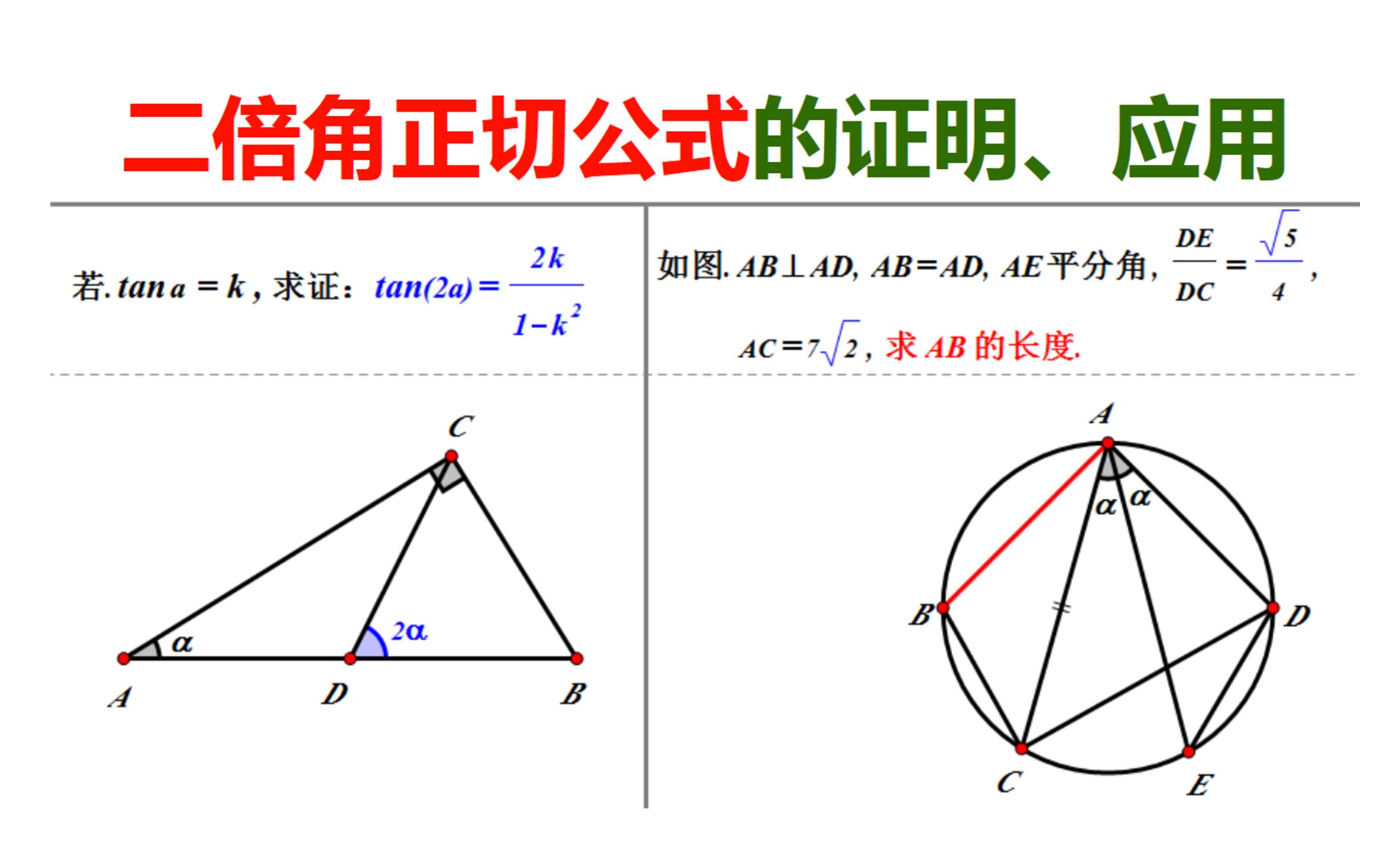 二倍角正切公式的证明及其应用哔哩哔哩bilibili