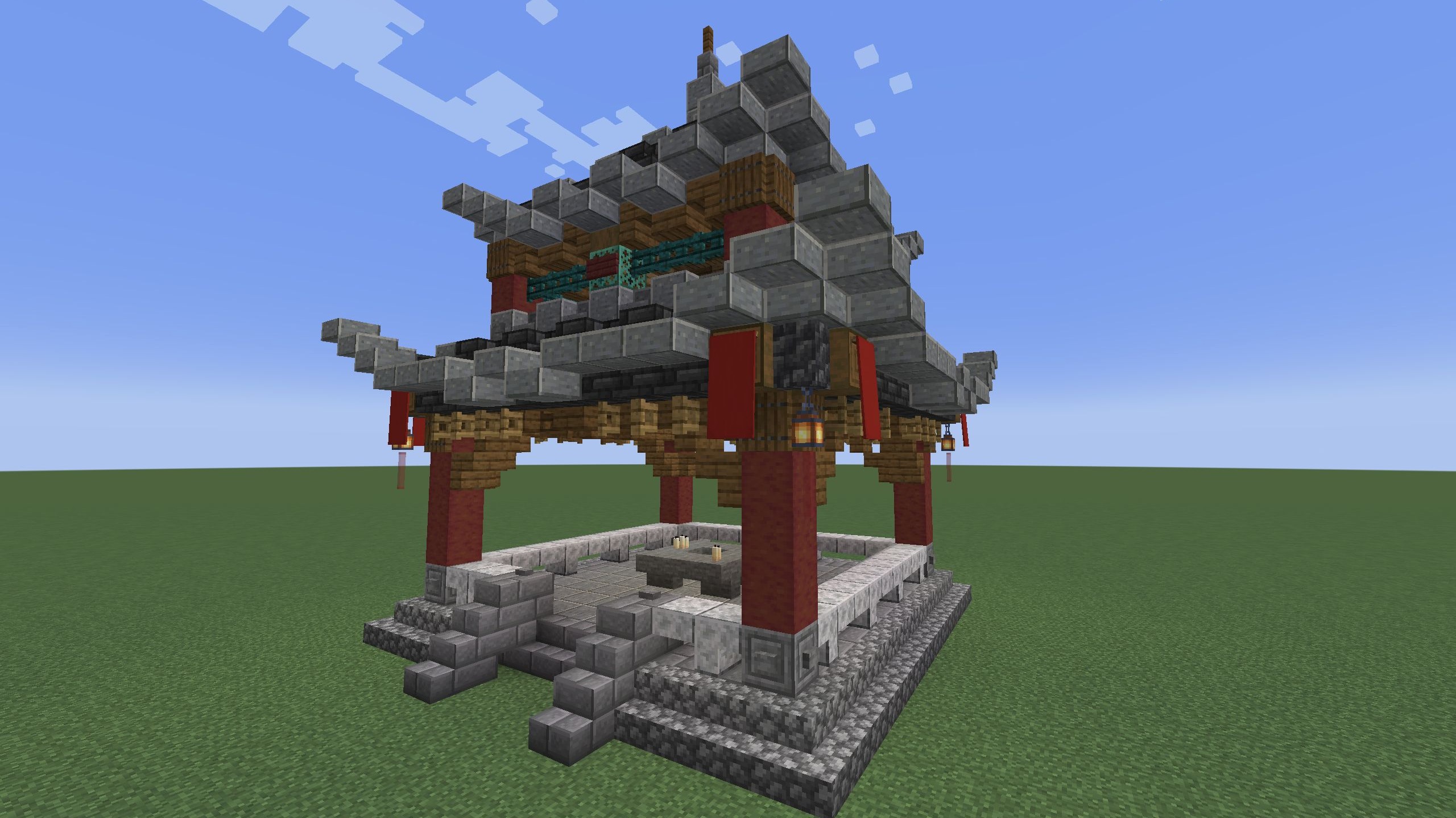 重檐四角亭(建筑展示&过程)