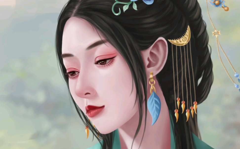 彼岸花古风美女插画