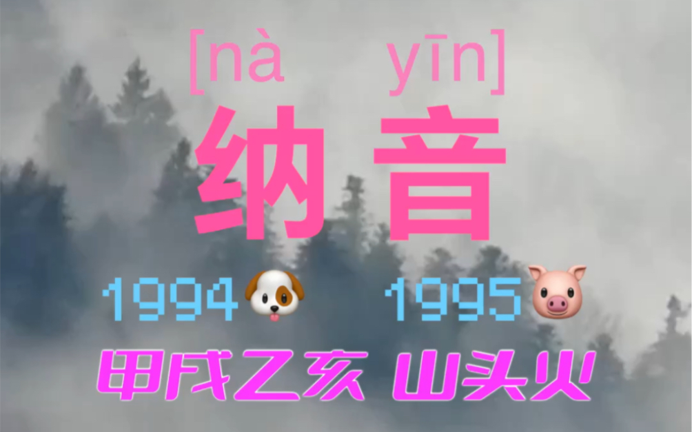 六十甲子纳音—甲戌乙亥山头火 1994属狗 1995属猪哔哩哔哩bilibili