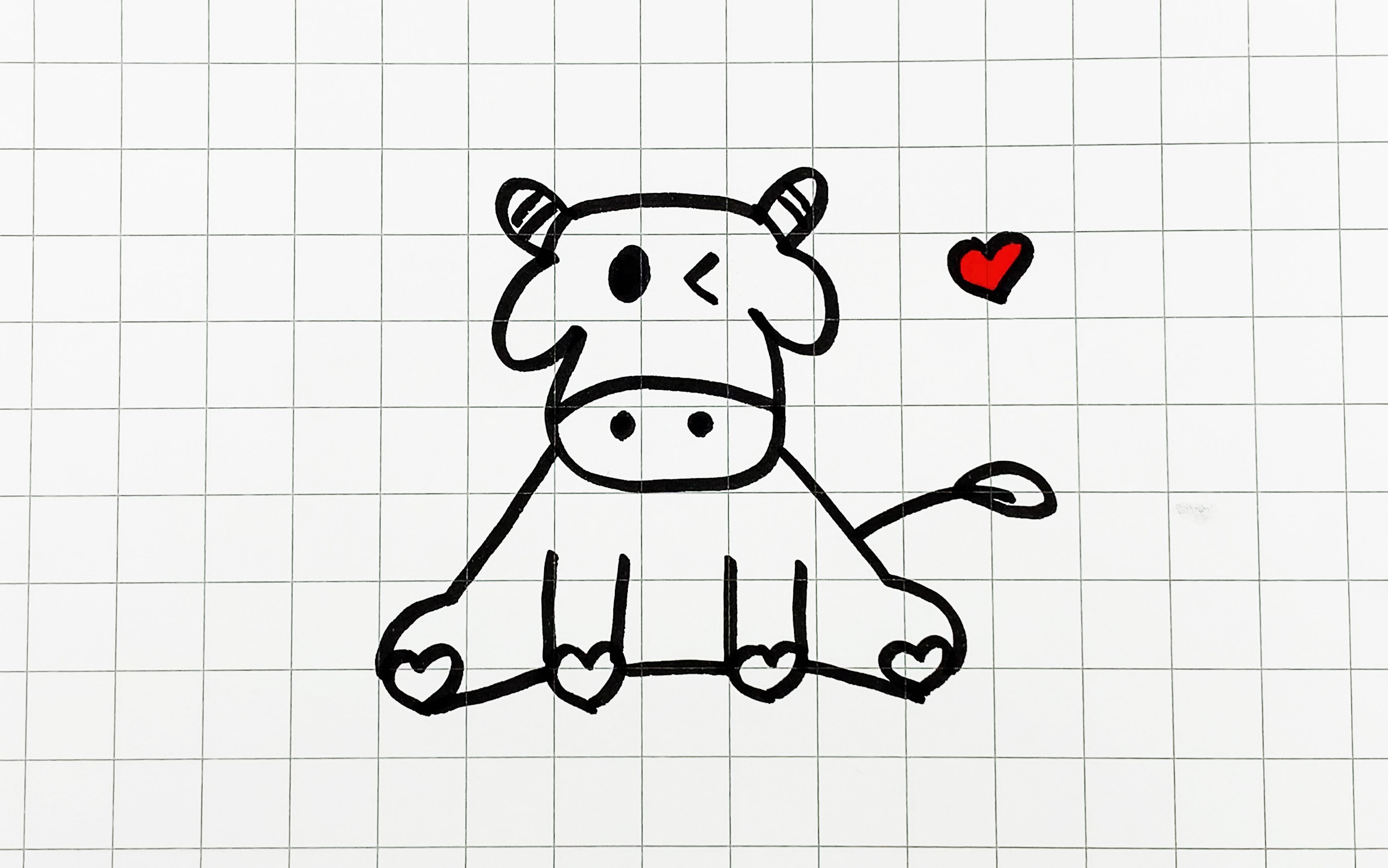 可爱小牛的简笔画图片