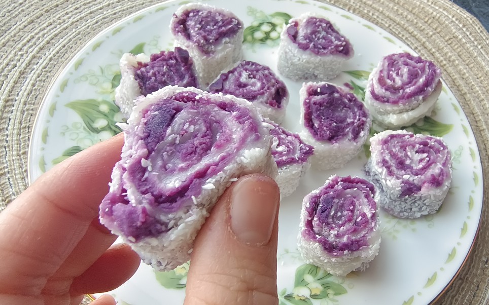 一个紫薯一碗面 软软糯糯 微甜不腻 超级简单的小甜点_哔哩哔哩_bili