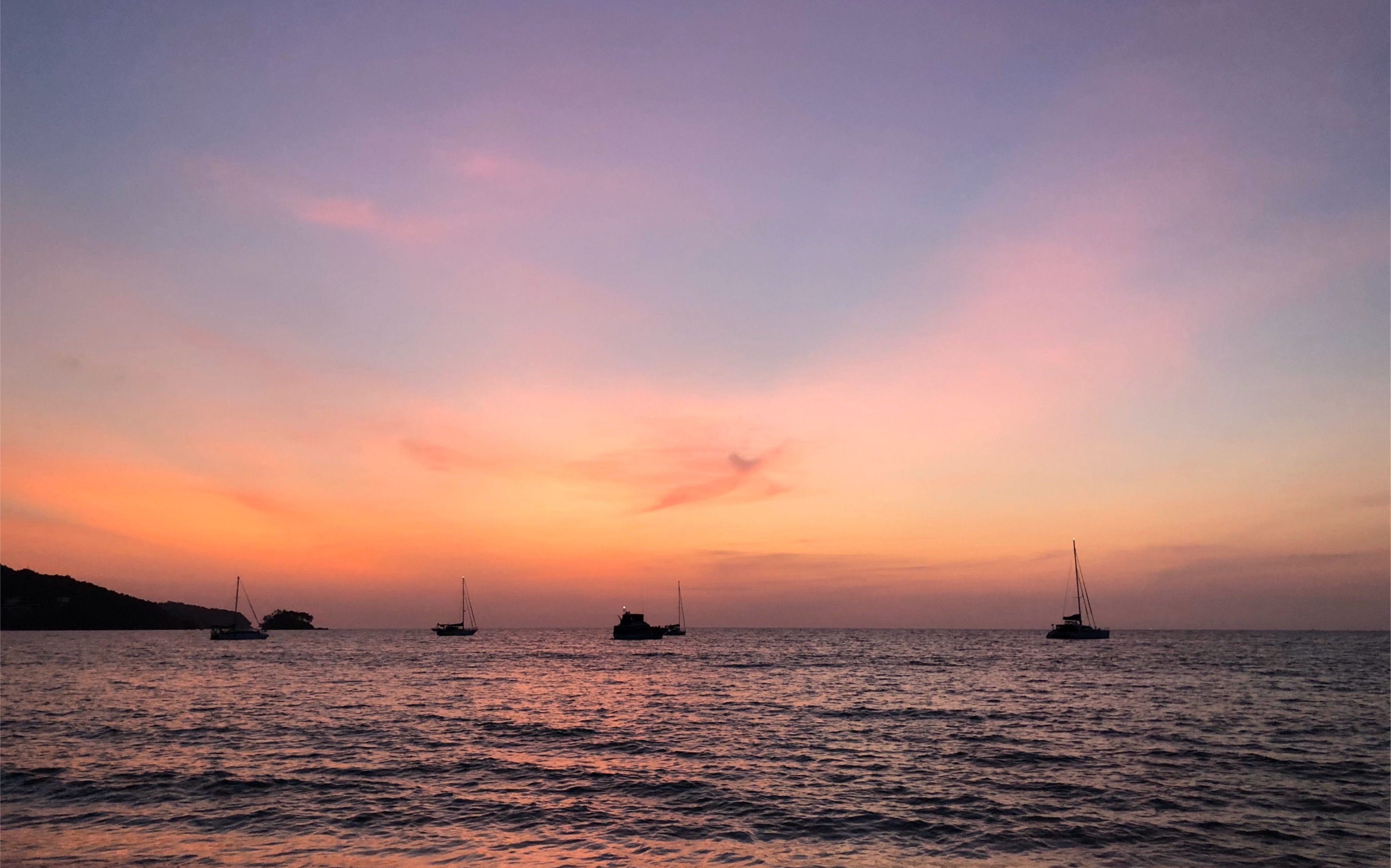 普吉岛 海边落日 奈扬海滩 phuket sunset on naiyang beach