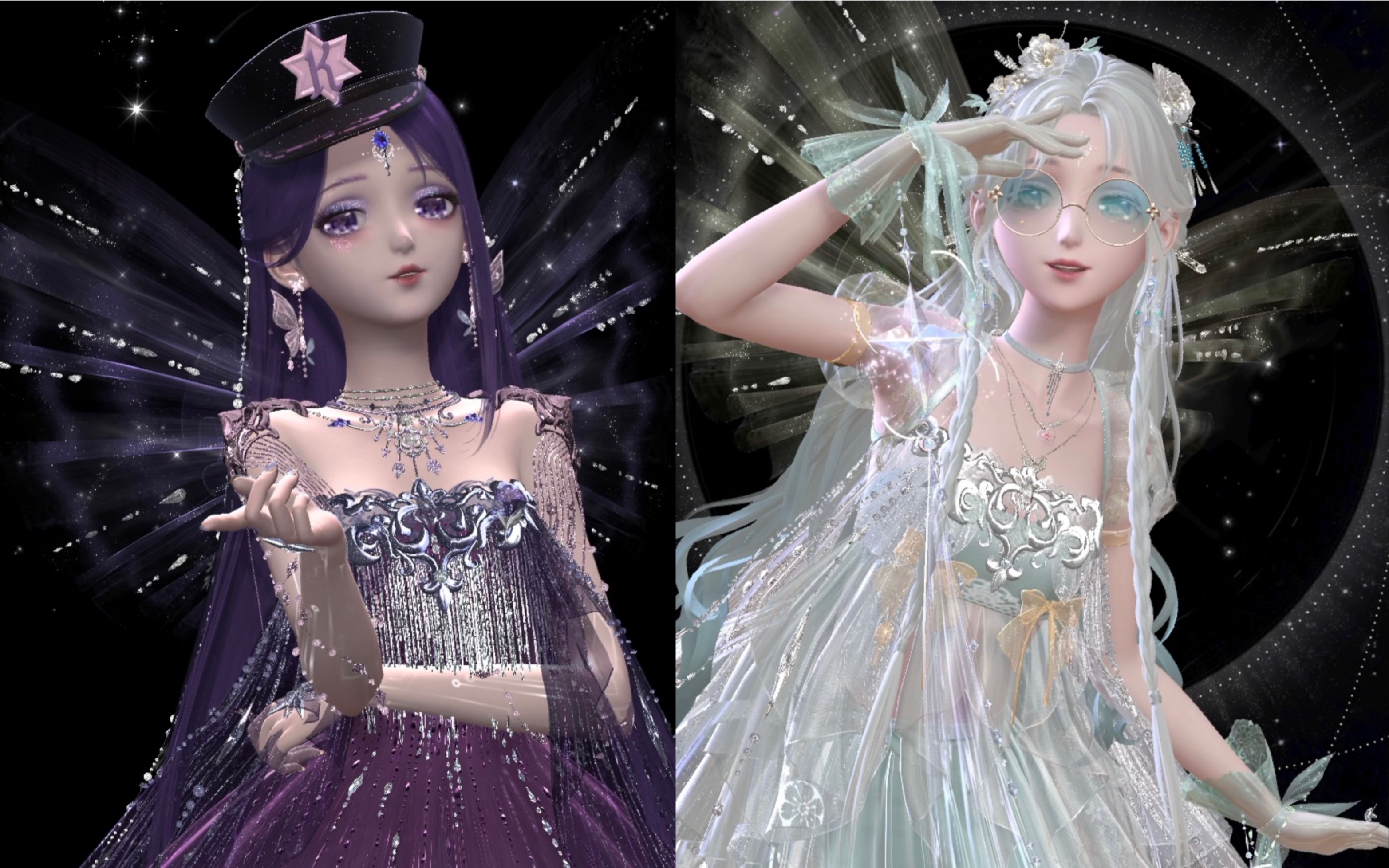 【闪耀暖暖】周年庆独角兽套单色系染色搭配