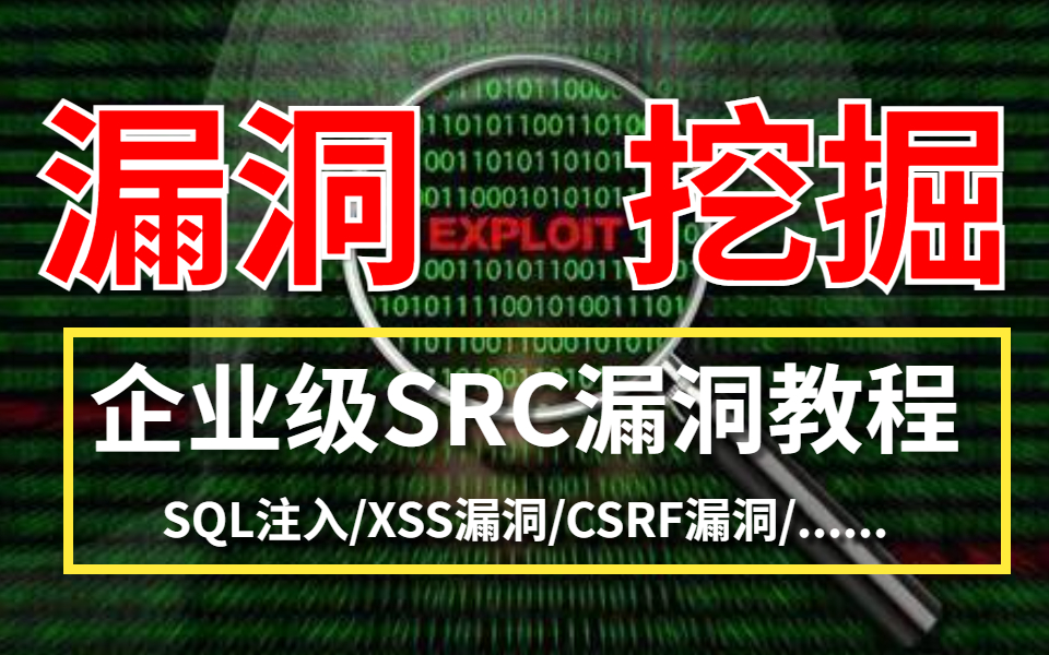 为什么红客都要先会漏洞挖掘?网络安全常见漏洞挖掘教程,企业级SRC挖掘,全程实战无废话,保姆级手把手教学哔哩哔哩bilibili