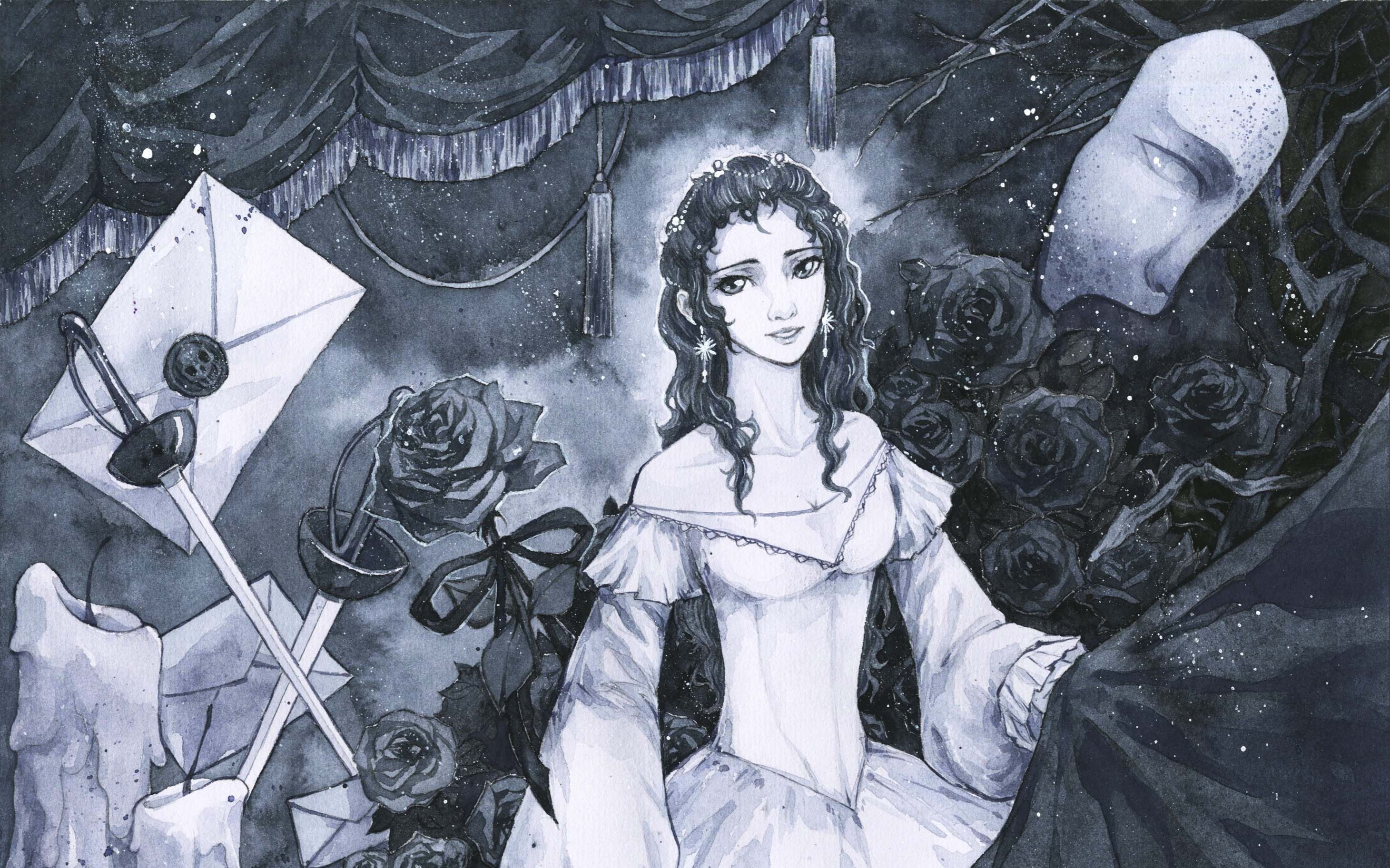 【水彩】克里斯汀 歌剧魅影系列2