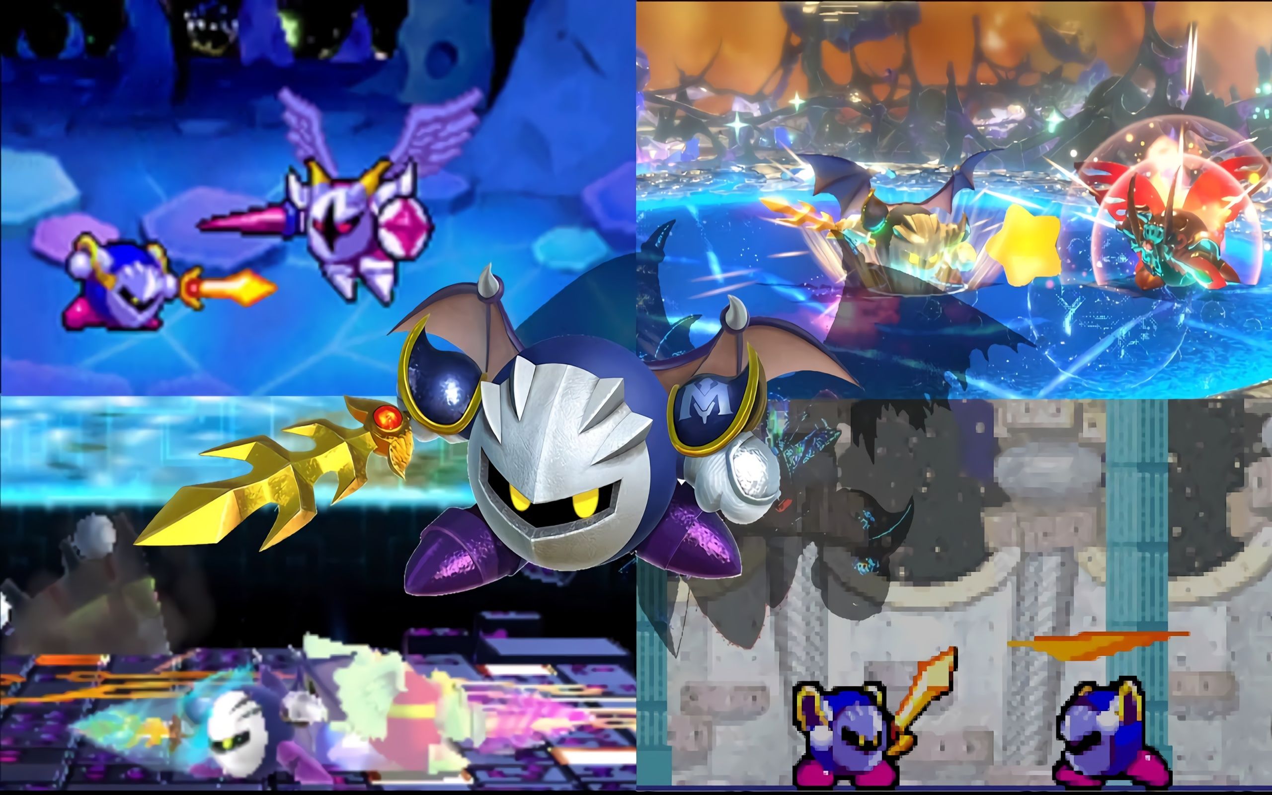 历代《星之卡比》的所有"骑士"系boss与魅塔骑士的无伤战斗!