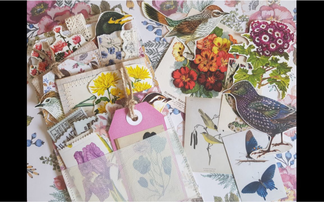 【Junk Journal】插袋式素材收纳袋&小配件素材制作教程| A Floral Themed Ephemera Pack Layered Pocket哔哩哔哩bilibili