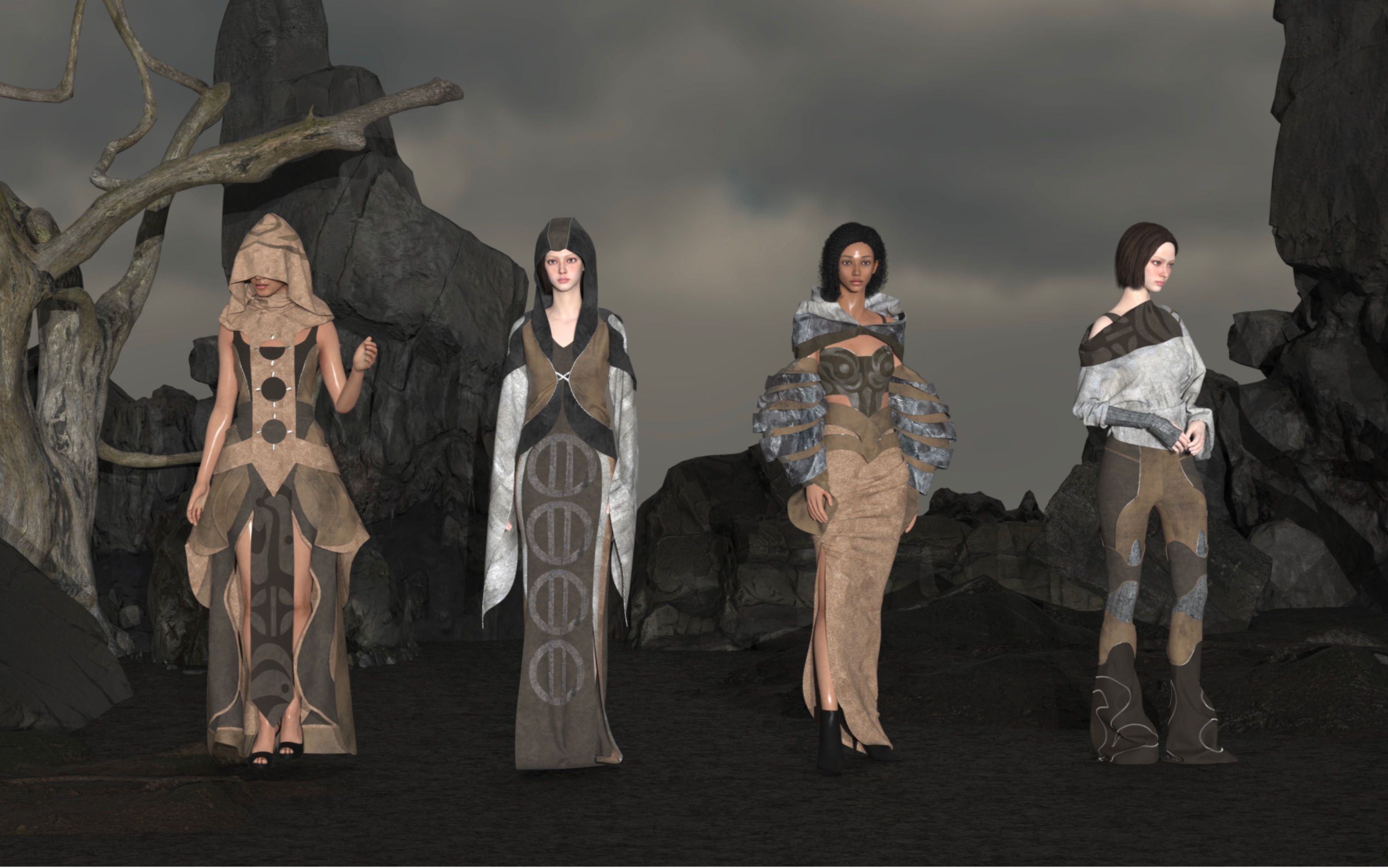 【毕业设计】结合史前艺术与末世文化的虚拟服装设计