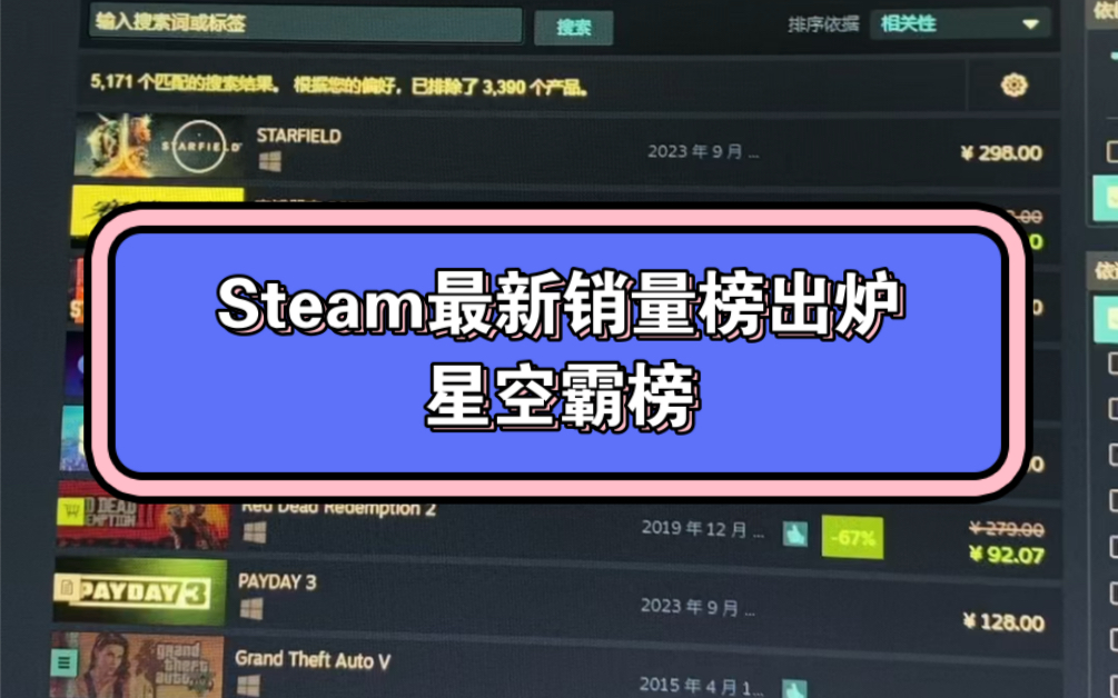 Steam最新销量榜出炉!星空荣登榜首!R星两大神作依然霸榜!赶紧找个好兄弟一起开黑吧!游戏推荐