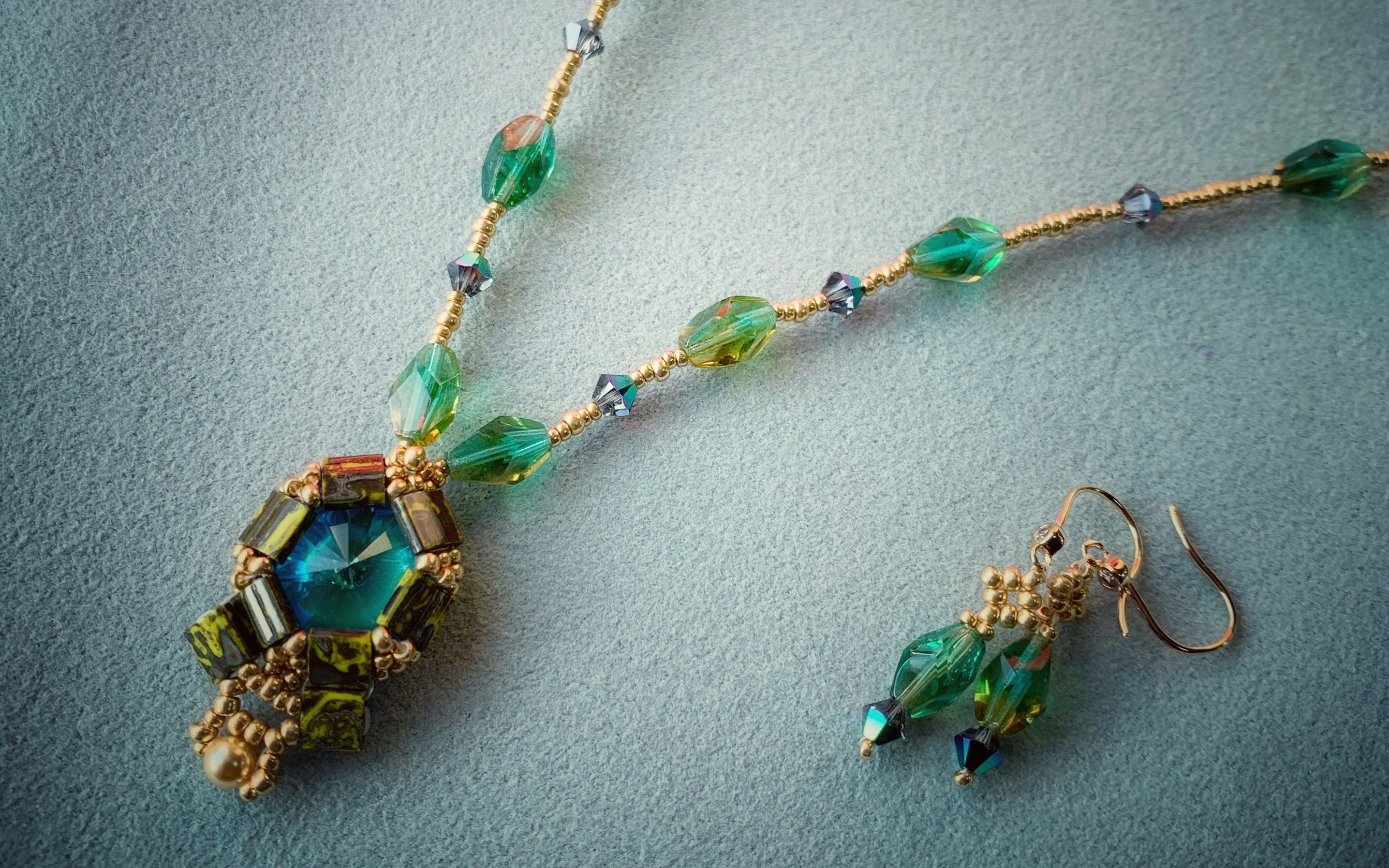 【珠串耳环】beading earrings原创设计艺术珠串耳环教程手工diy