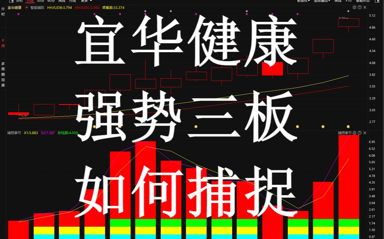 宜华健康,强势走出三个涨停板,如何捕捉去捕捉这种个股?哔哩哔哩bilibili