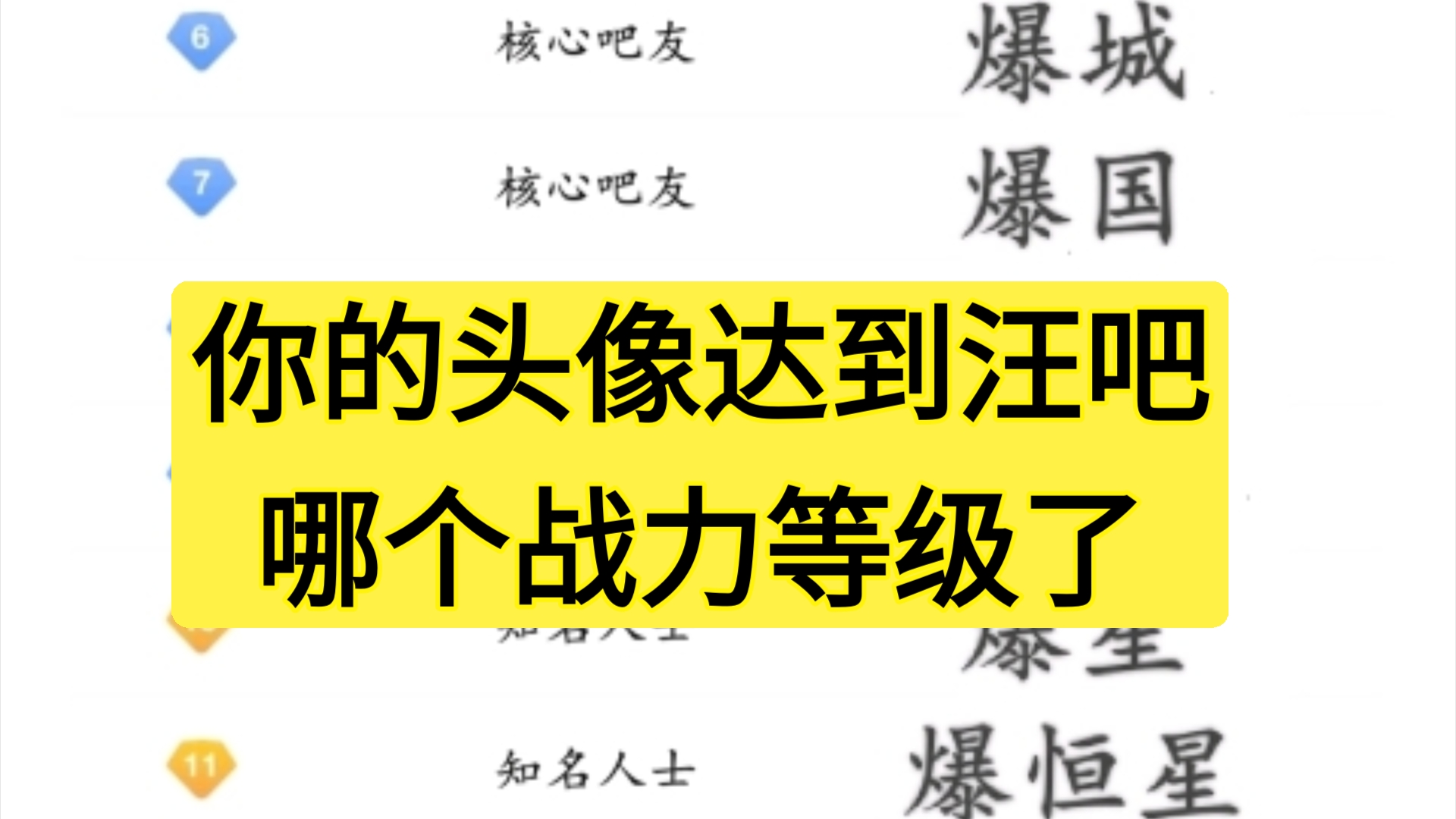 【汪峰在吧】你的头像达到汪吧哪个战力等级了?哔哩哔哩bilibili