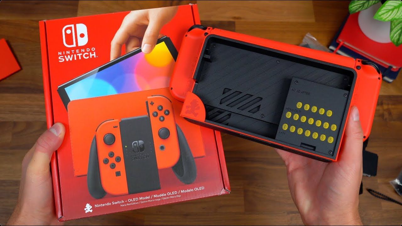 【主机开箱】nintendo switch oled 马力欧红色限定版开箱「tim