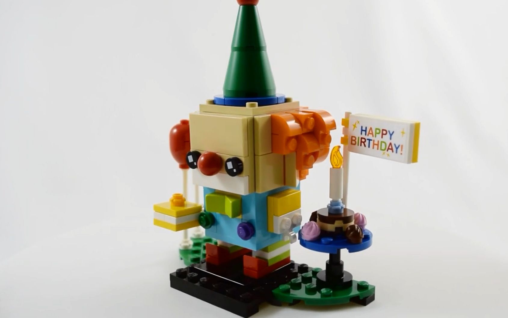 乐高 2019 方头仔系列生日会小丑 birthday clown 40348 拼装视频