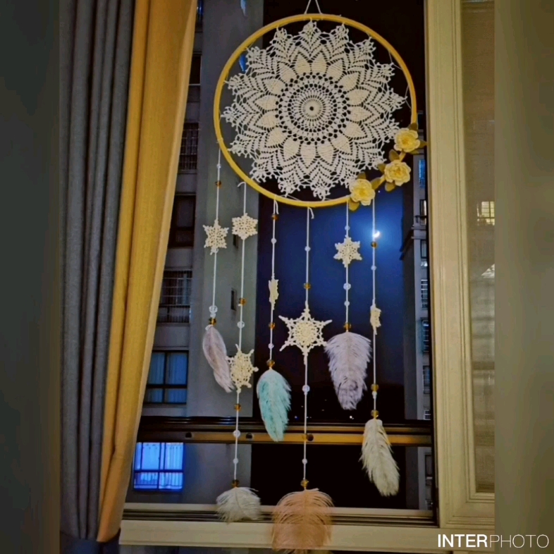 手工钩针编织蕾丝挂画,diy钩针教程.