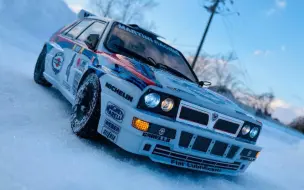 Download Video: 搬运RC TAMIYA DF03Ra LANCIA DELTA （田宫df03ra 蓝旗亚 wrc）SnowRally