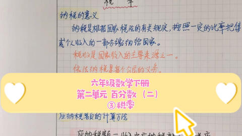 生活中的百分数 税率 六年级数学下册第二单元 百分数 二 哔哩哔哩