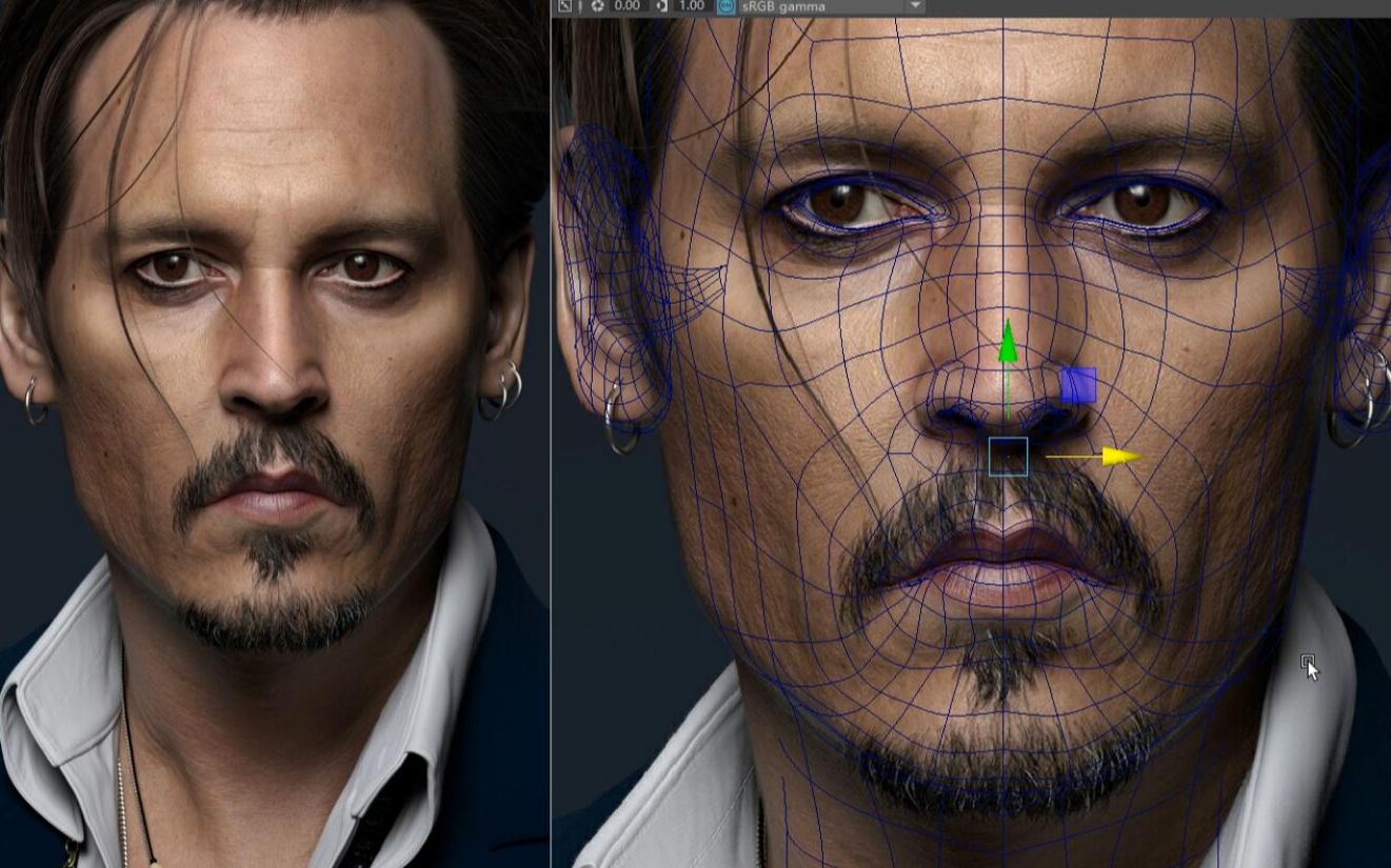 【maya】影视写实人物建模 杰克船长maya次世代人物模型制作教程!