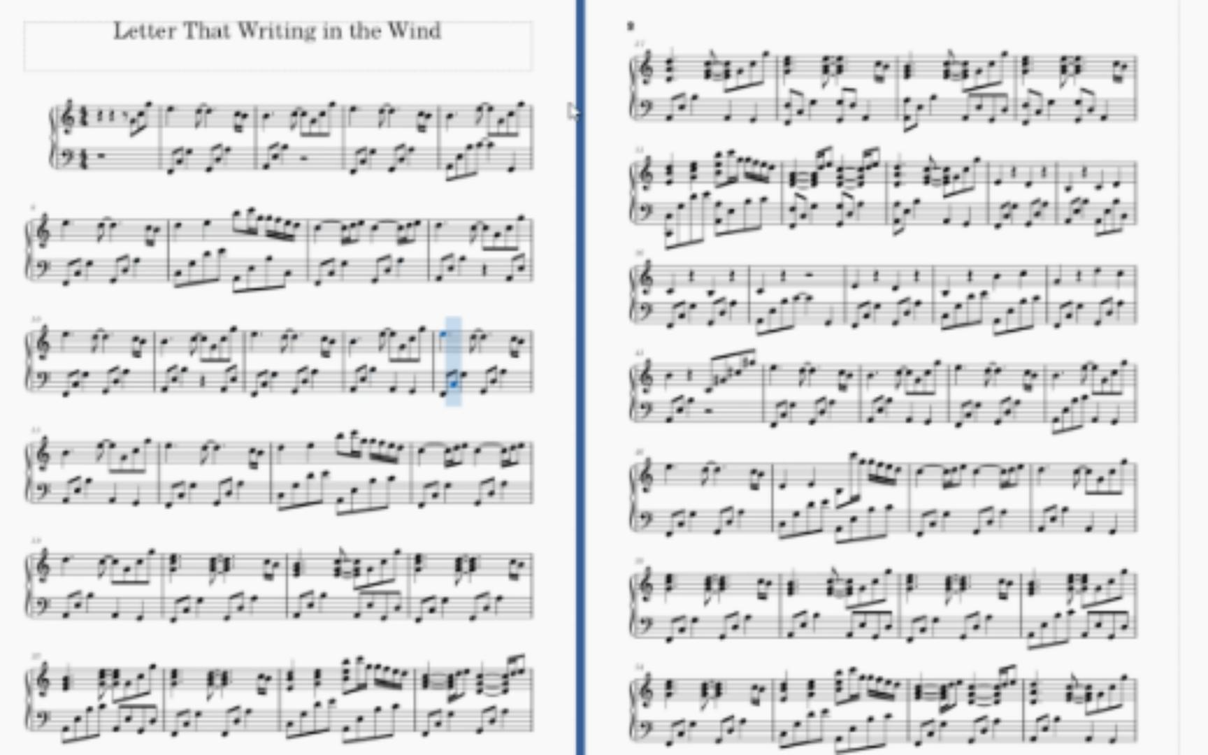 [图]Letter That Writing in the Wind 软件：Musescore