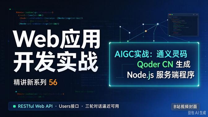 56—AIGC实战：通义灵码(Qoder CN)生成 Node.js 服务程序——符合 RESTful Web API 标准的Users接口