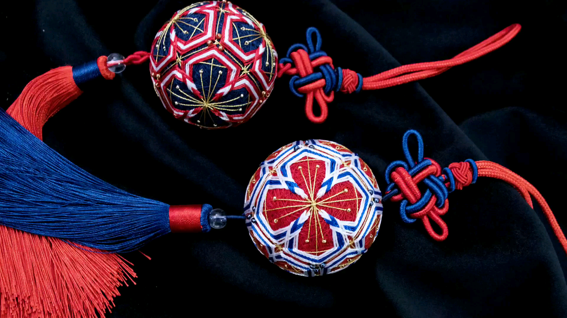 手鞠球教程#喜庆的配色,送朋友的结婚礼