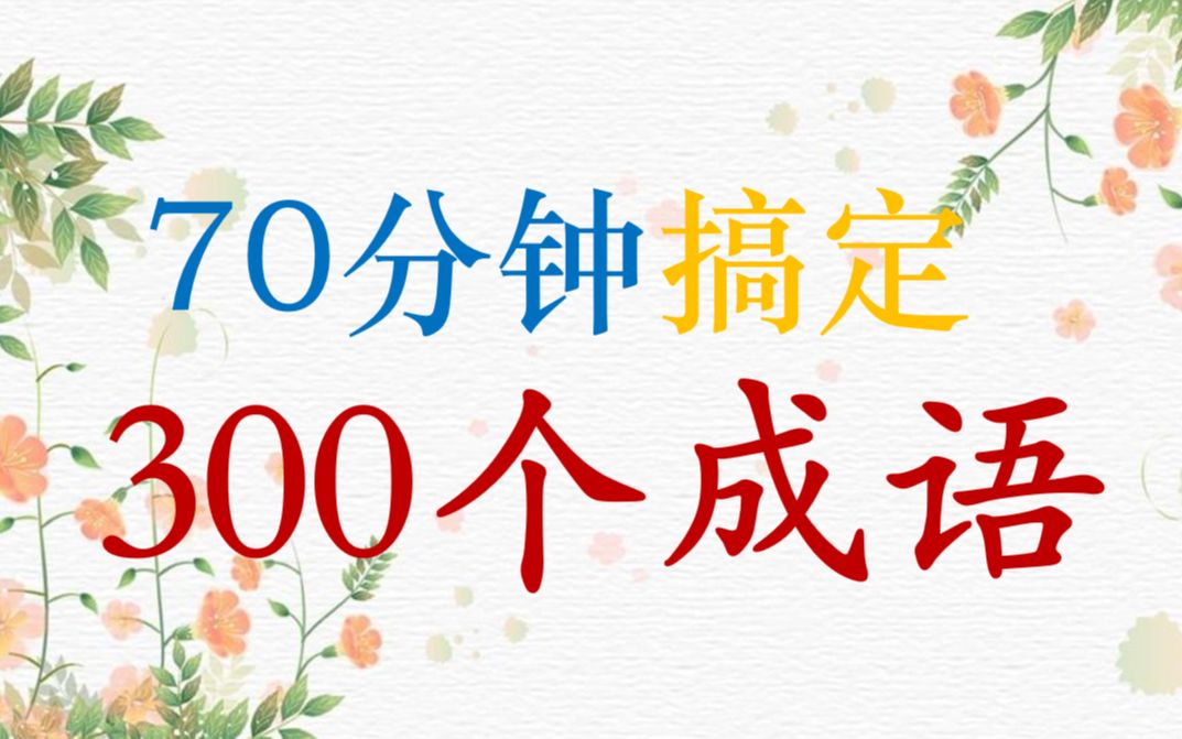 能坚持看完吗?70分钟搞定300个成语|易错哔哩哔哩bilibili