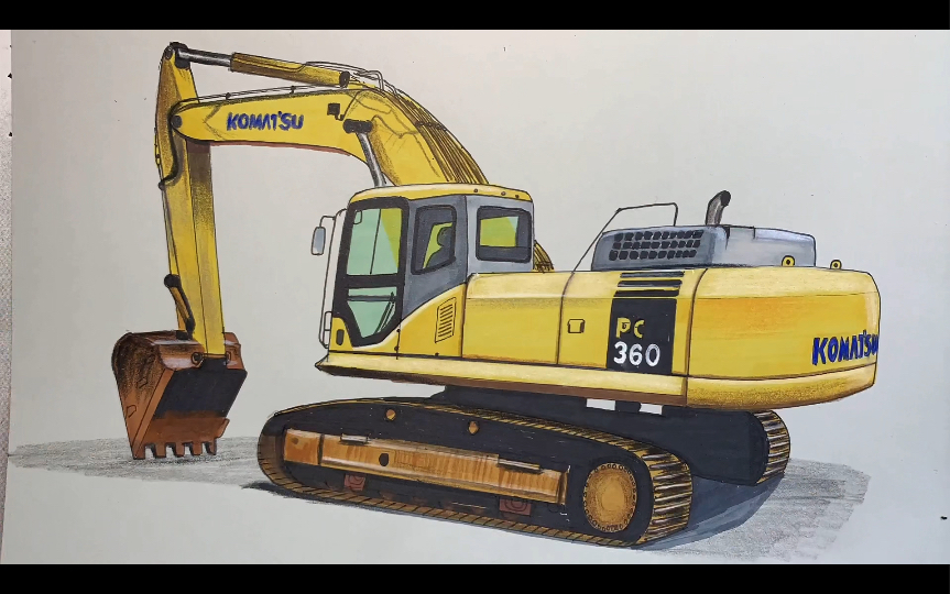 手绘小松360挖掘机,谢谢大家的支持