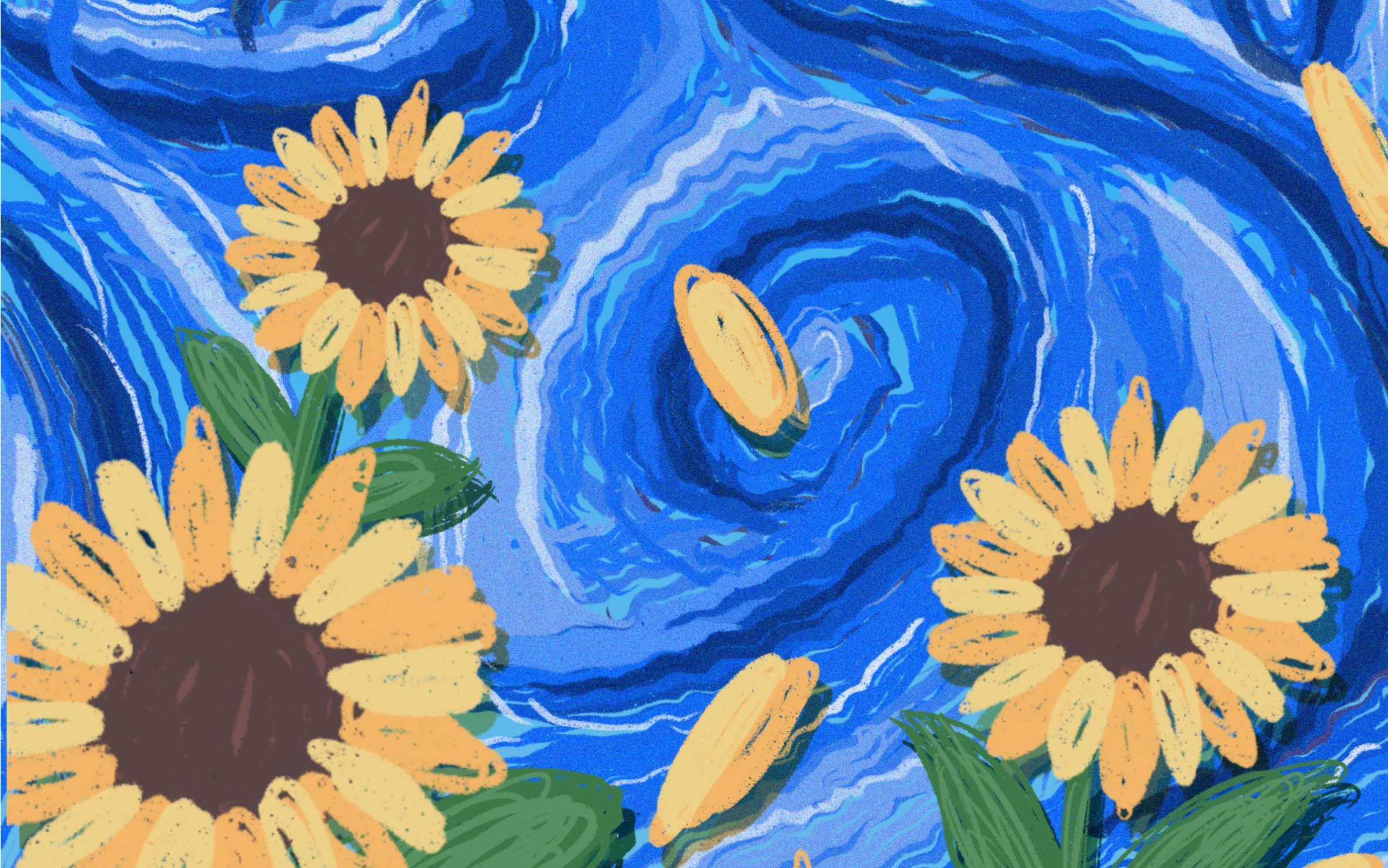 随便画画#06|procreate 星空下的向日葵