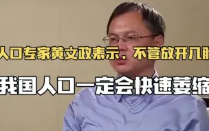 Download Video: 人口专家黄文政表示：不管现在开放几胎，我国人口一定会快速萎缩