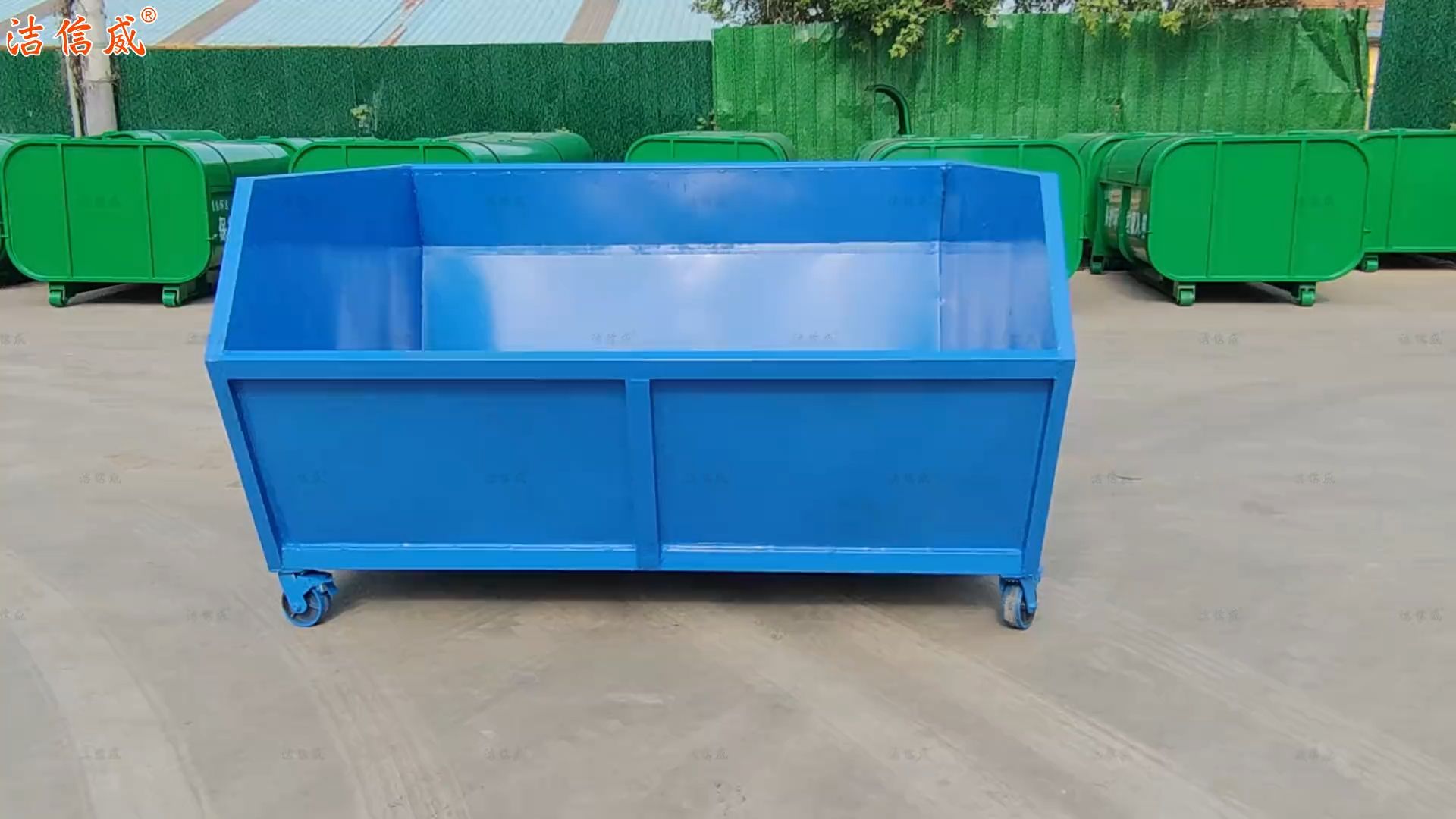 可移动垃圾箱 铁质户外垃圾斗 垃圾收集转运箱