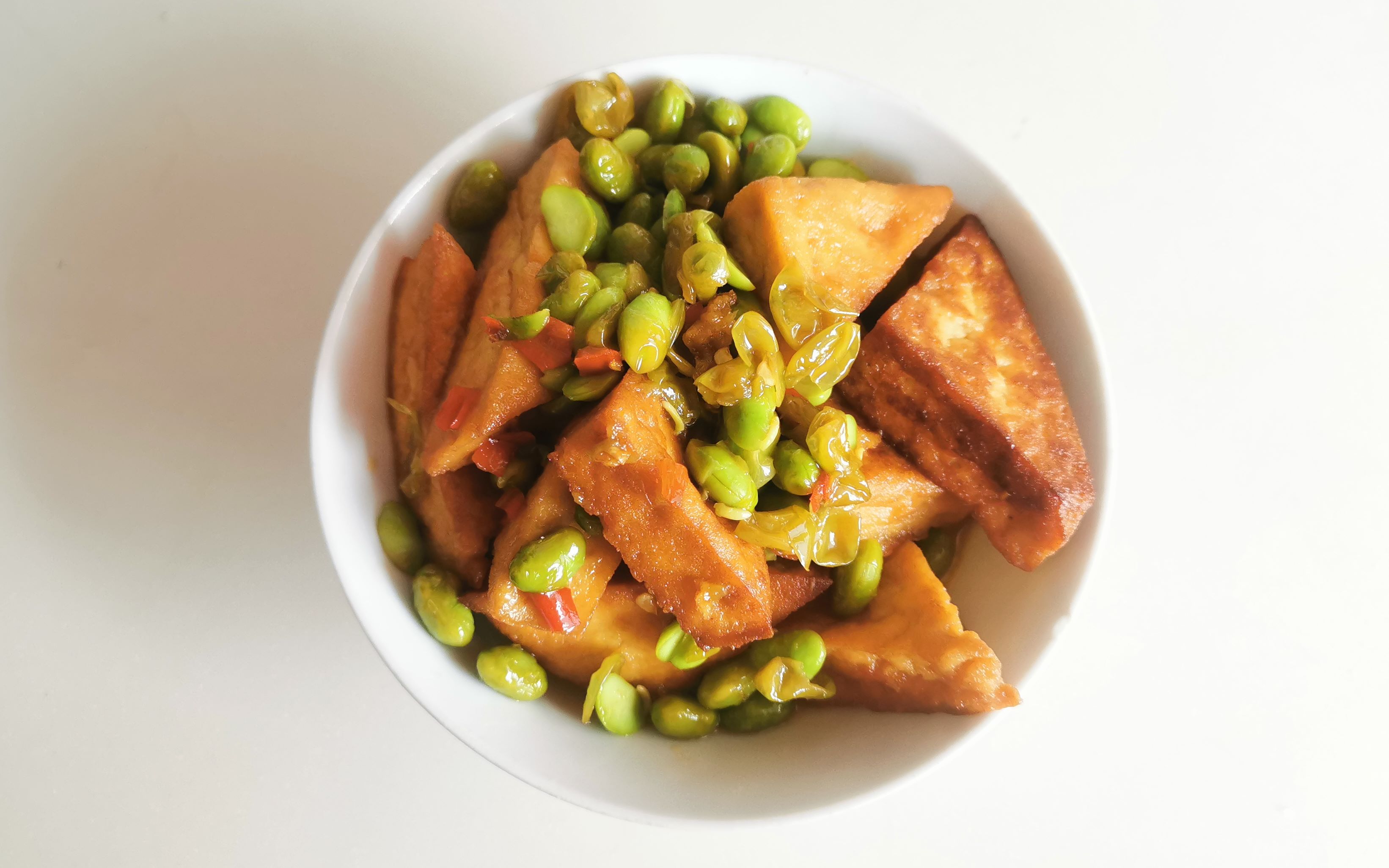 老爸的家常菜第二弹臭豆腐炒毛豆