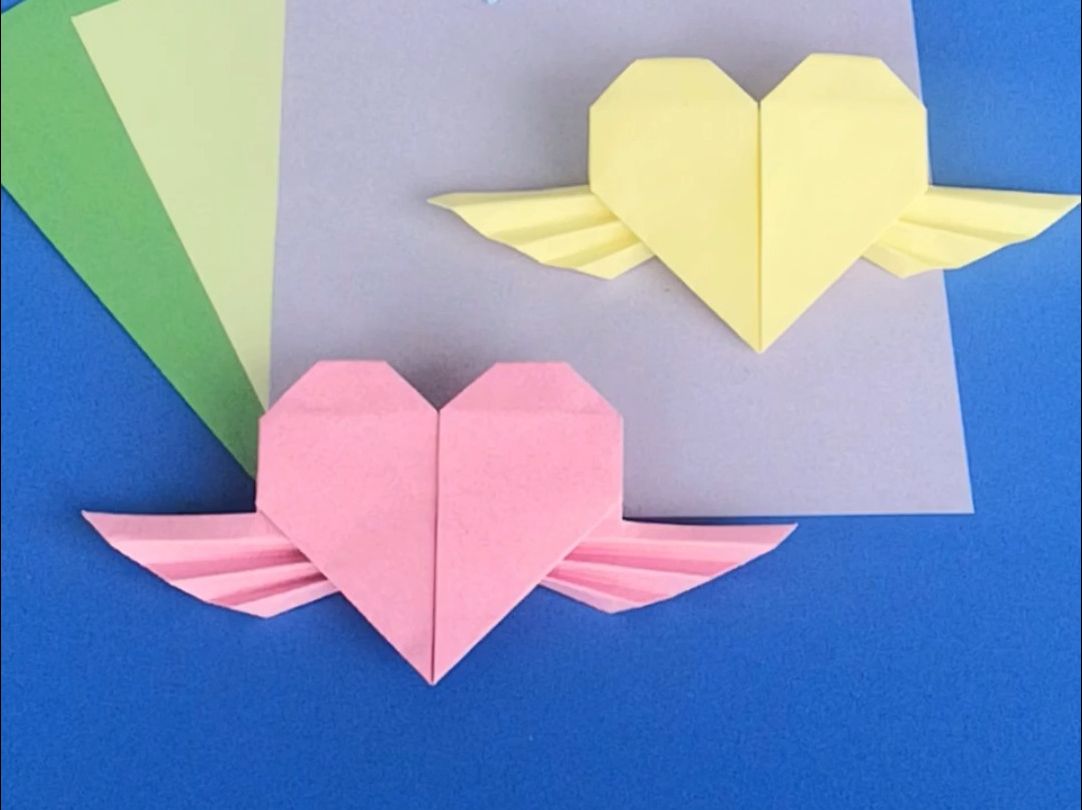 折纸爱心翅膀的折法图片