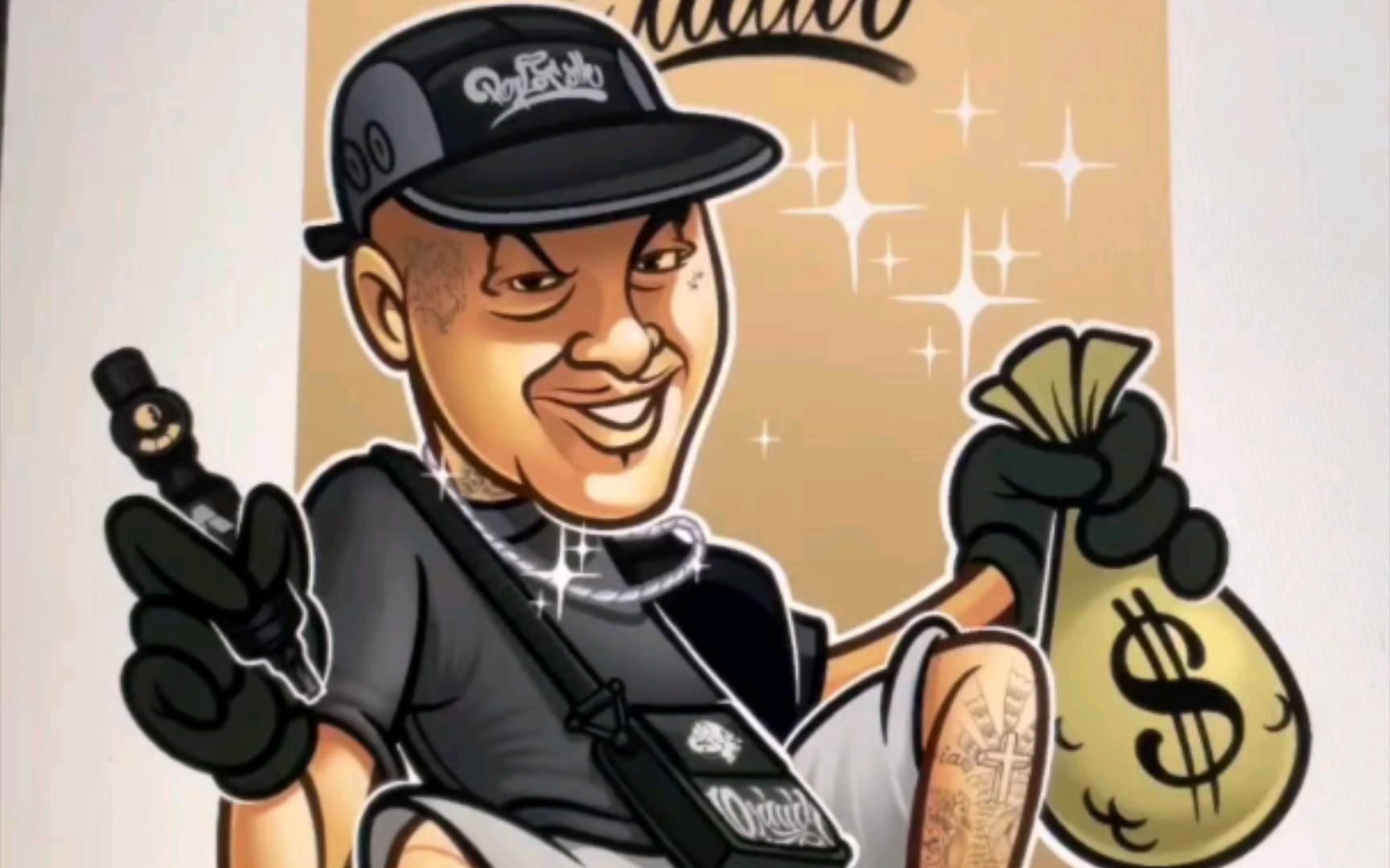 【街头涂鸦】西海岸 奇卡诺风格卡通涂鸦画稿 hustle!