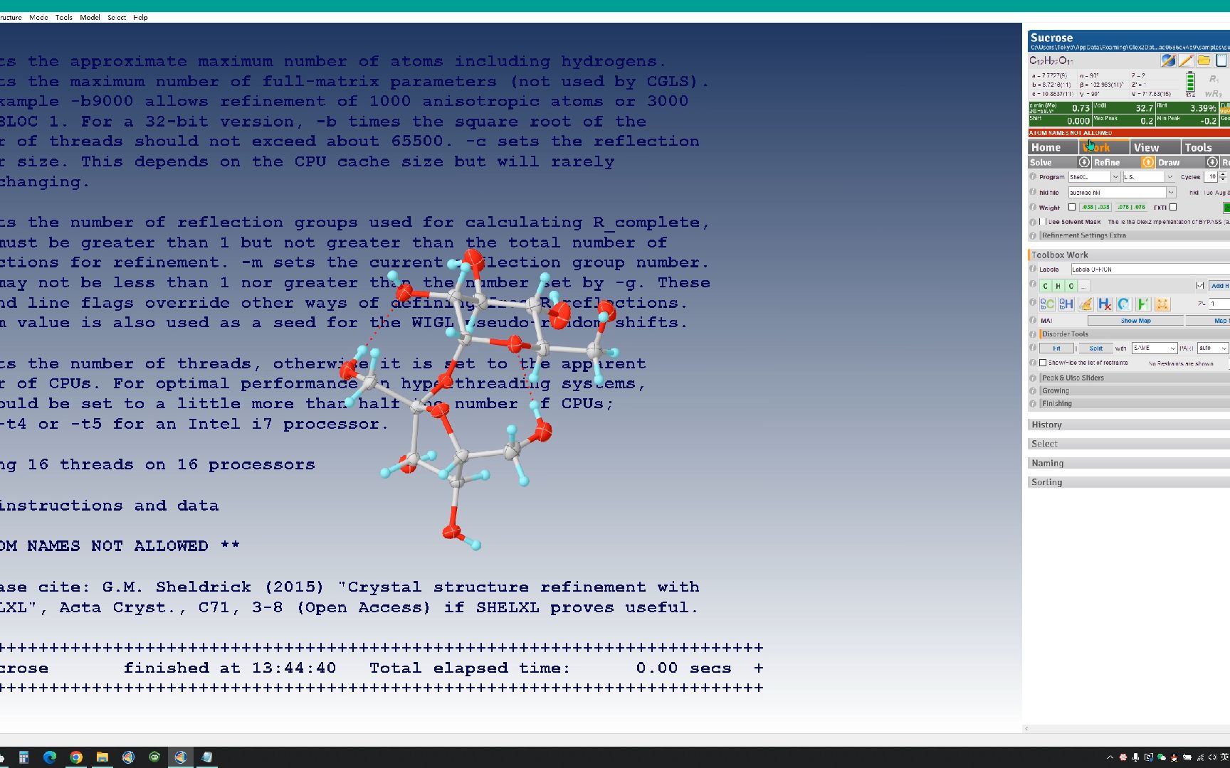 无法精修-ATOM NAMES NOT ALLOWED