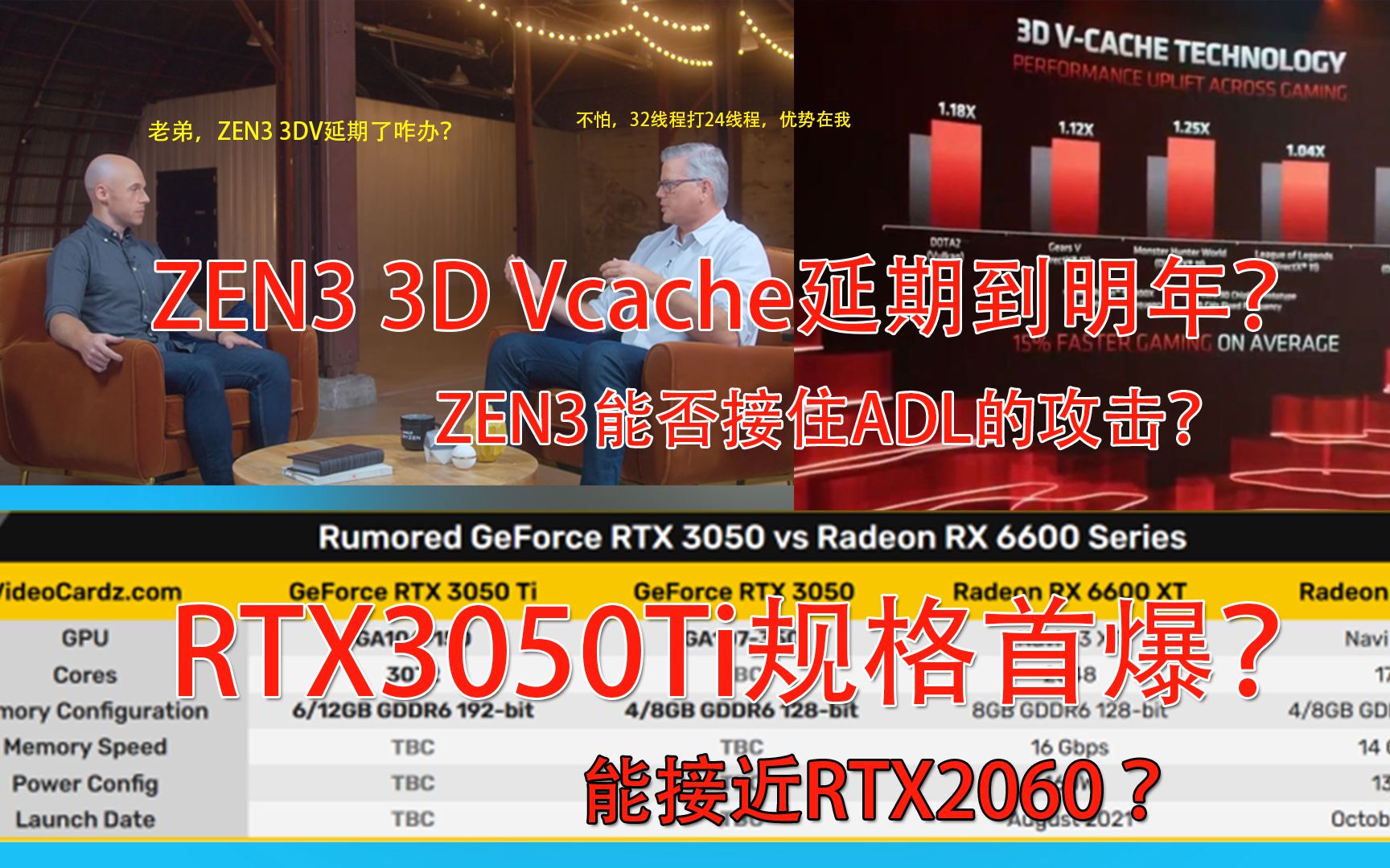 【图一乐】3DV ZEN3延期至2022Q1! RTX3050Ti爆料,性能可能接近2060 ?哔哩哔哩bilibili