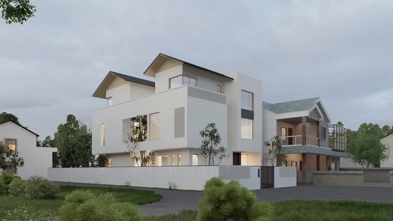 双坡顶现代别墅,该怎么设计出现代感呢?